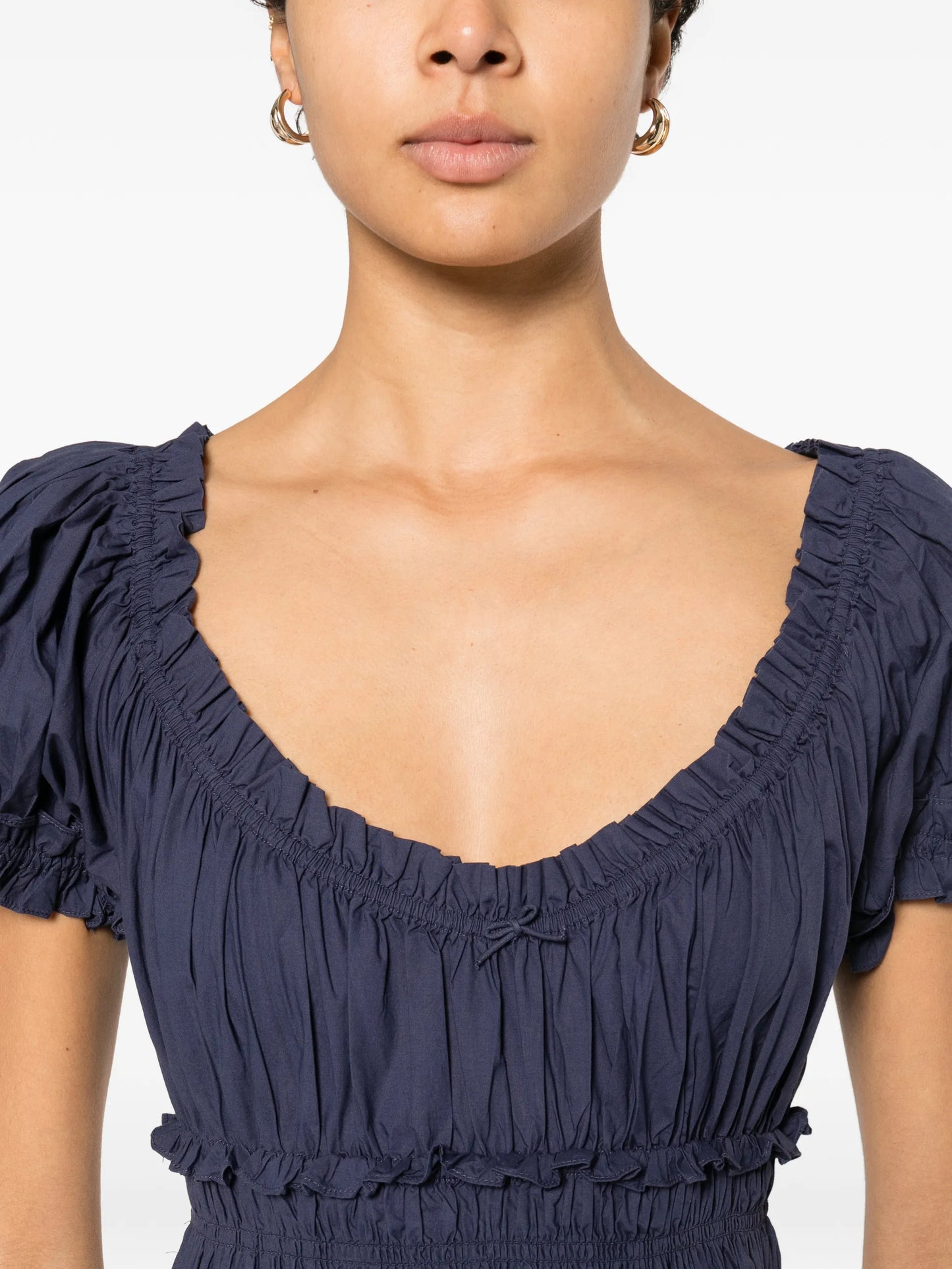 ruffled scoop-neck dress