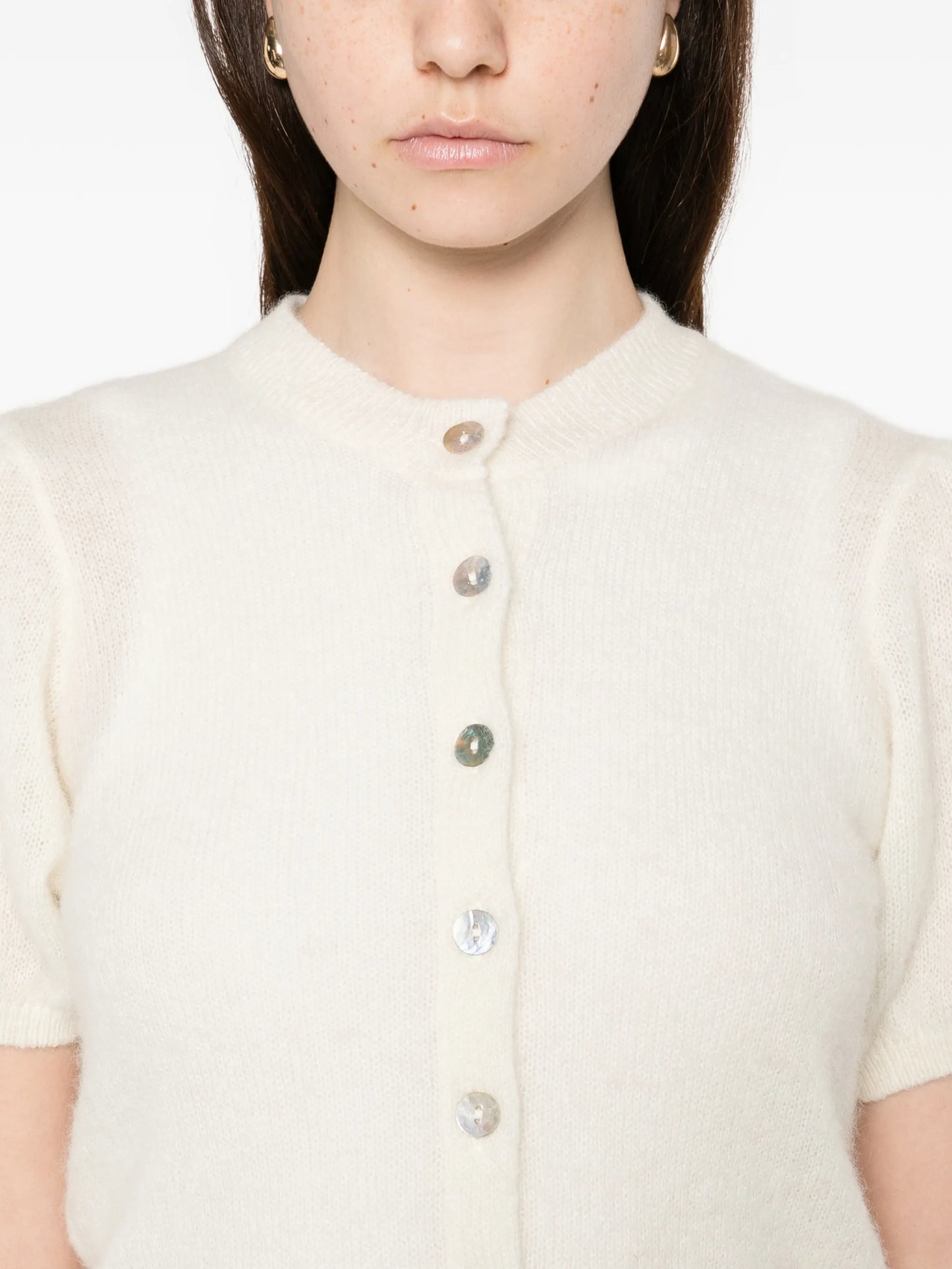 Anisa puff-sleeves cardigan