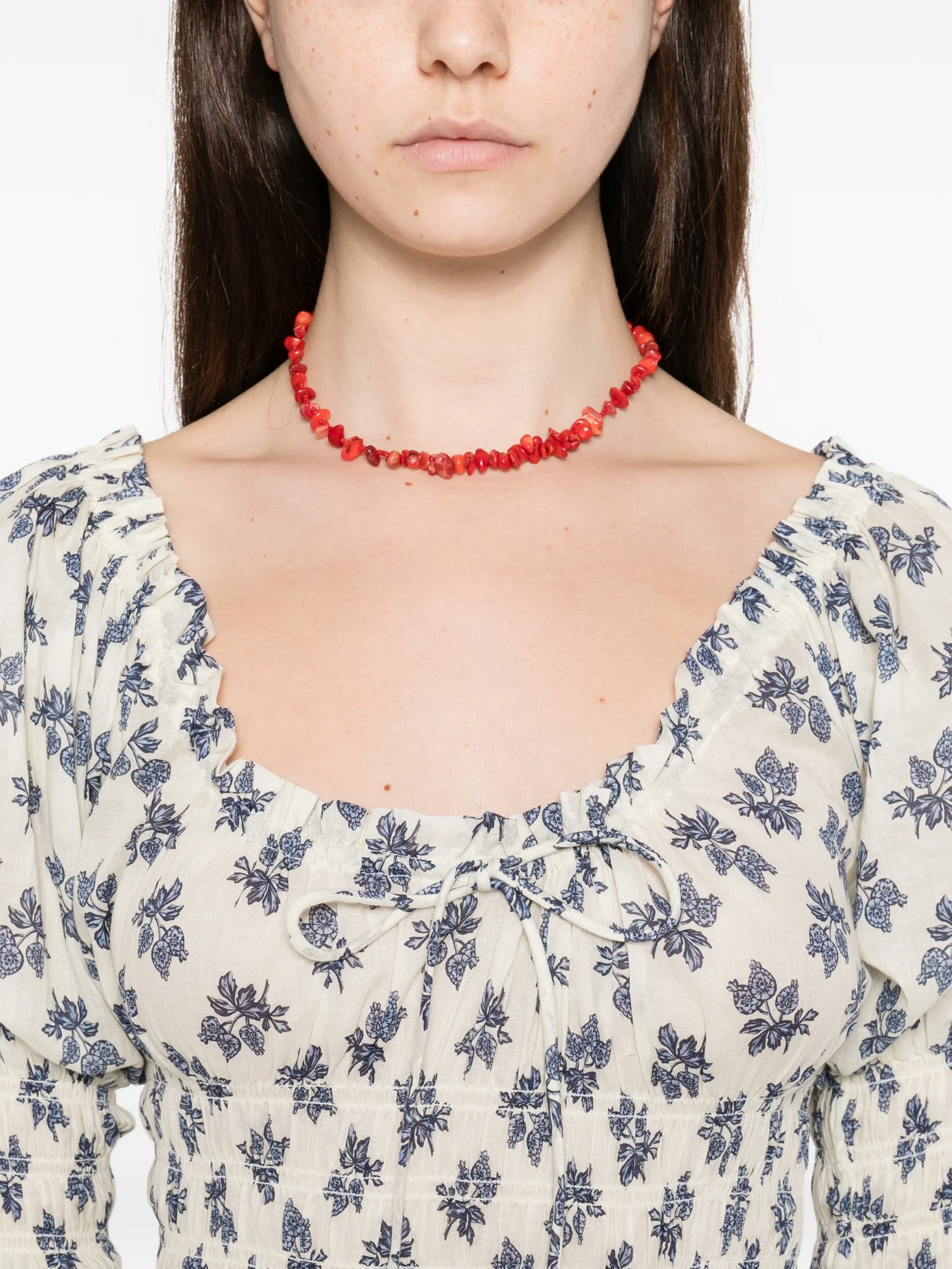 Kaira scoop-neck flower-print midi dress