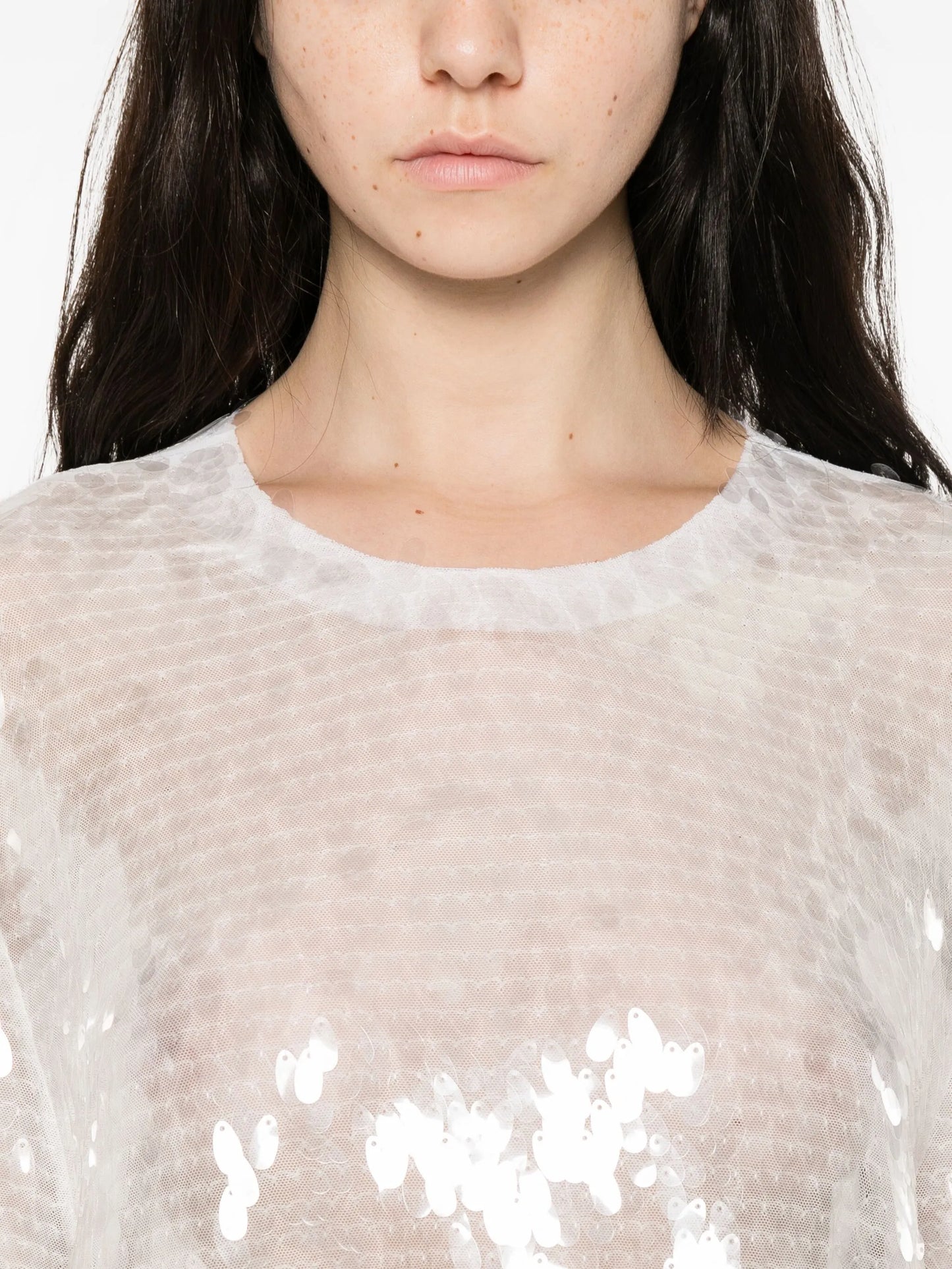 sequined crew-neck mini dress