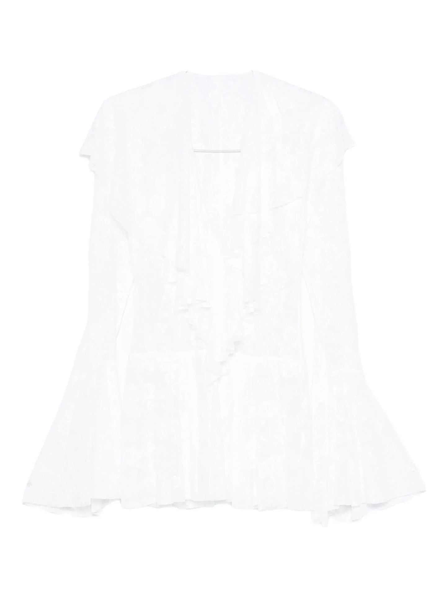 ruffled long-sleeve mini dress