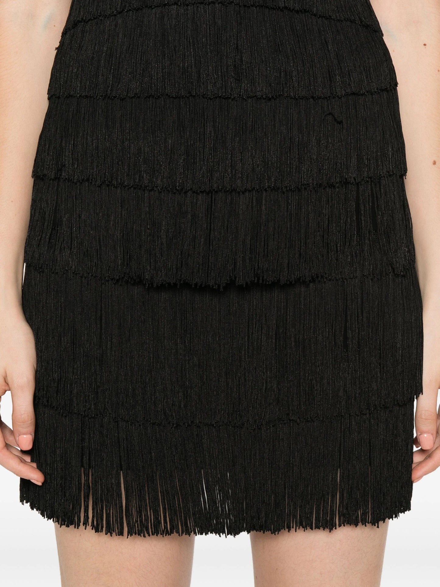fringed mini skirt
