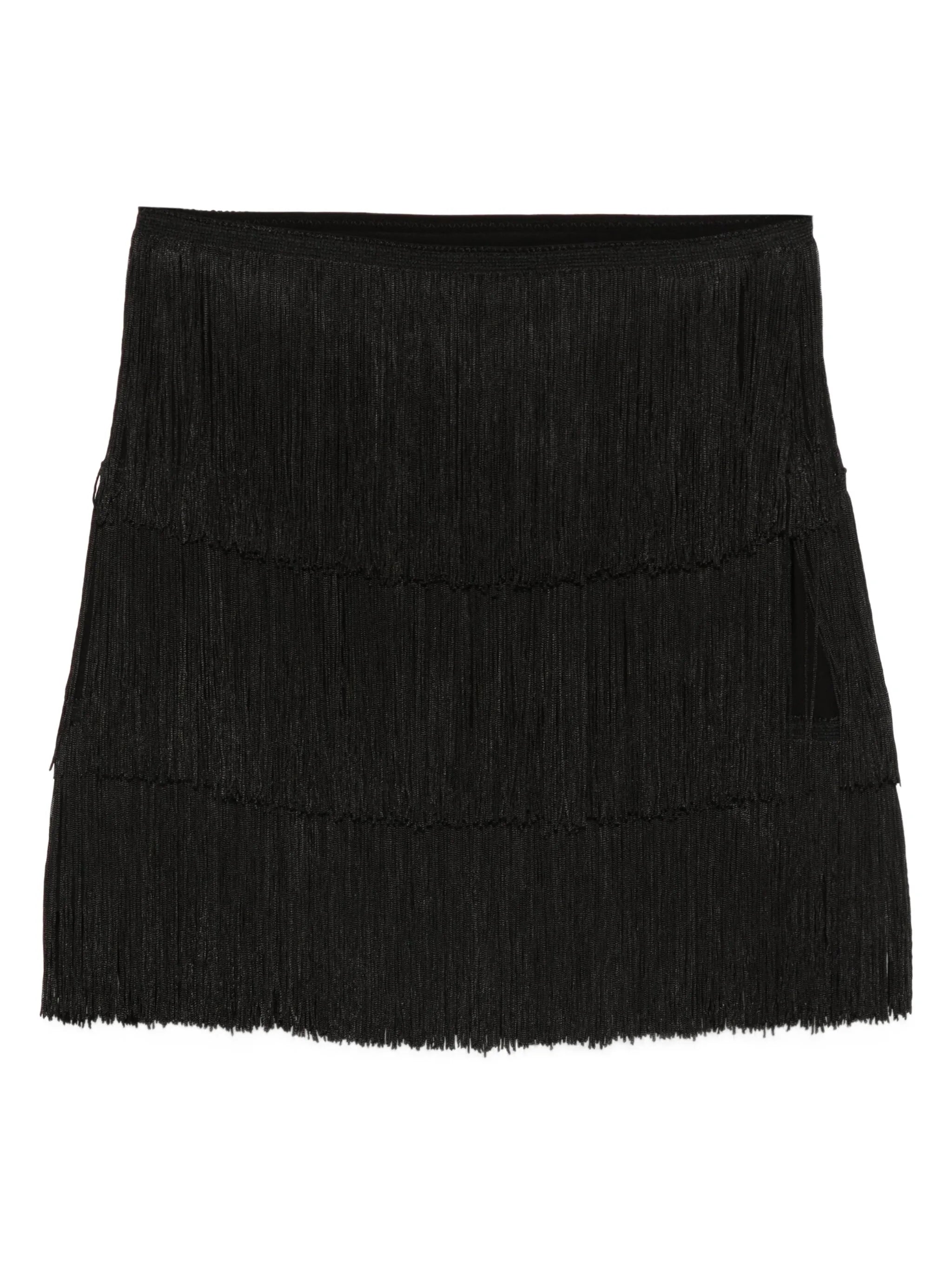 fringed mini skirt