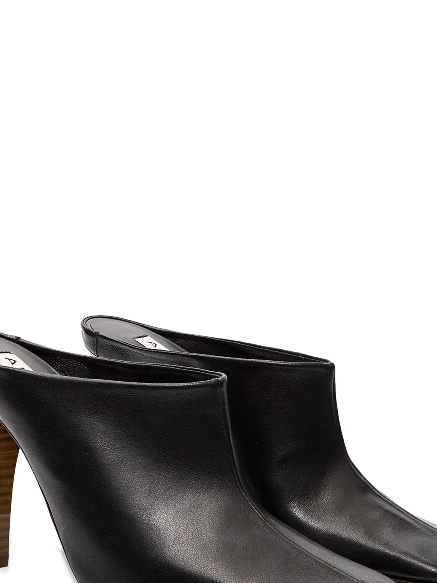 square-toe leather mules