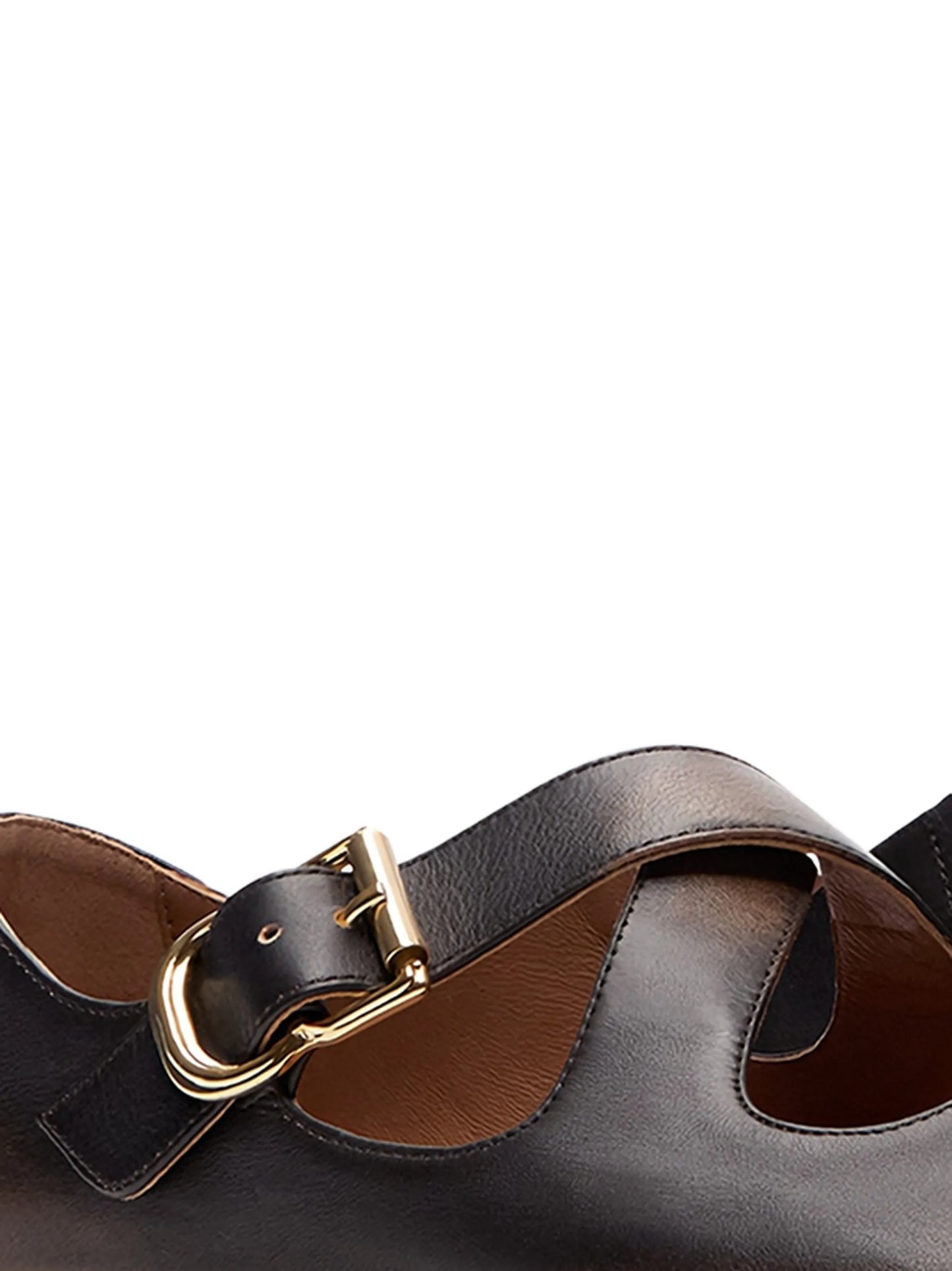 crisscross buckled ballet flats