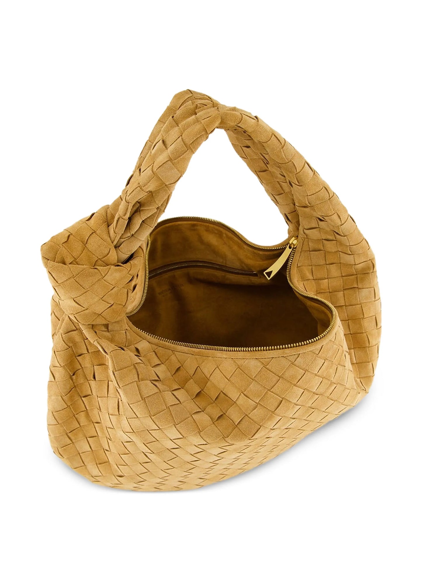 Intrecciato knot handle shoulder bag