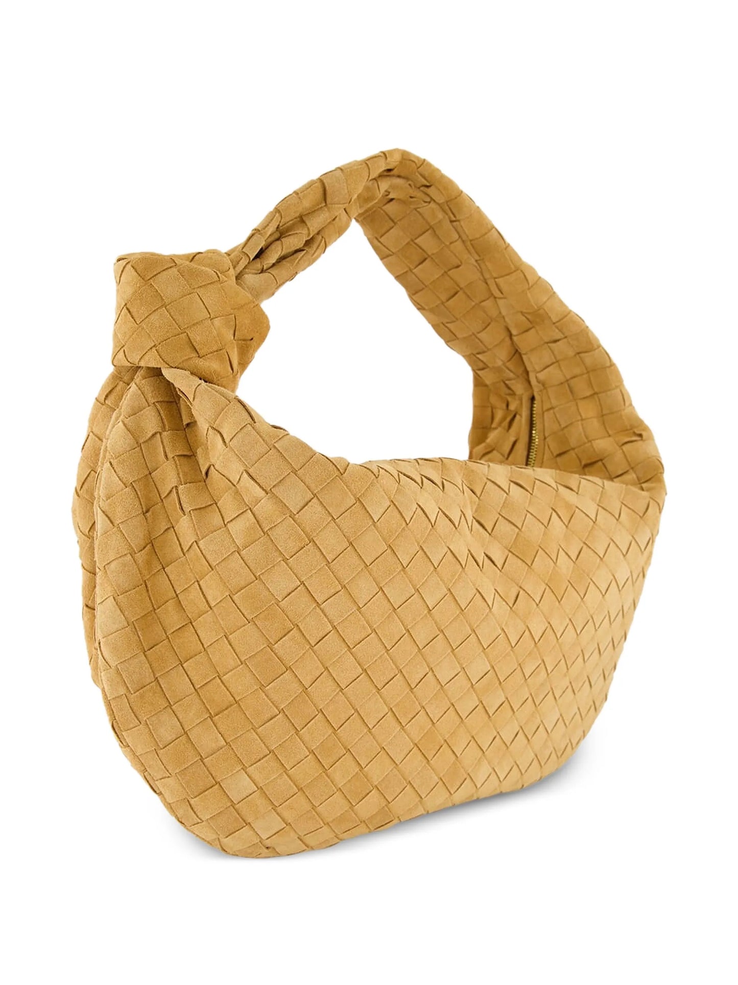 Intrecciato knot handle shoulder bag