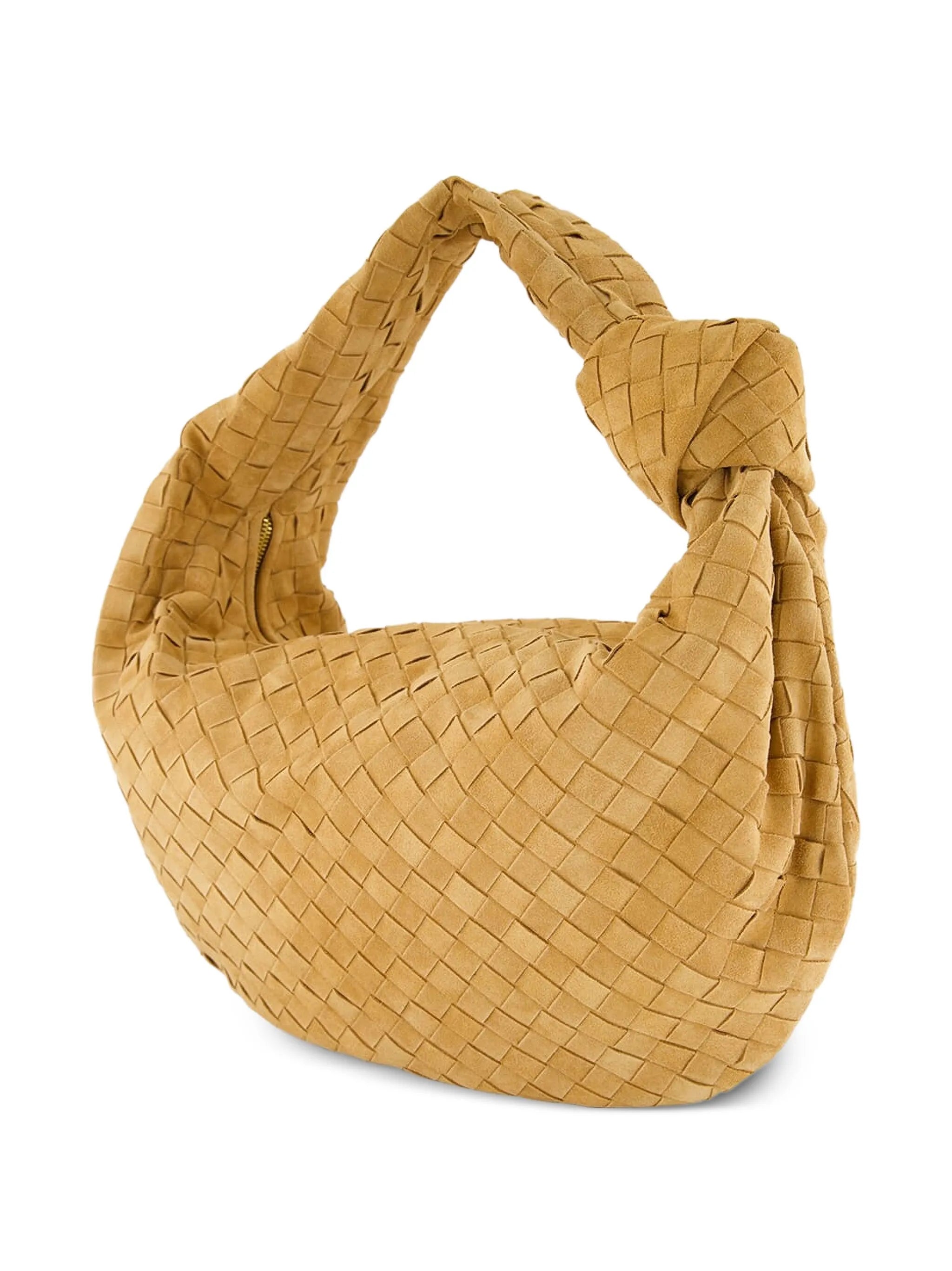 Intrecciato knot handle shoulder bag