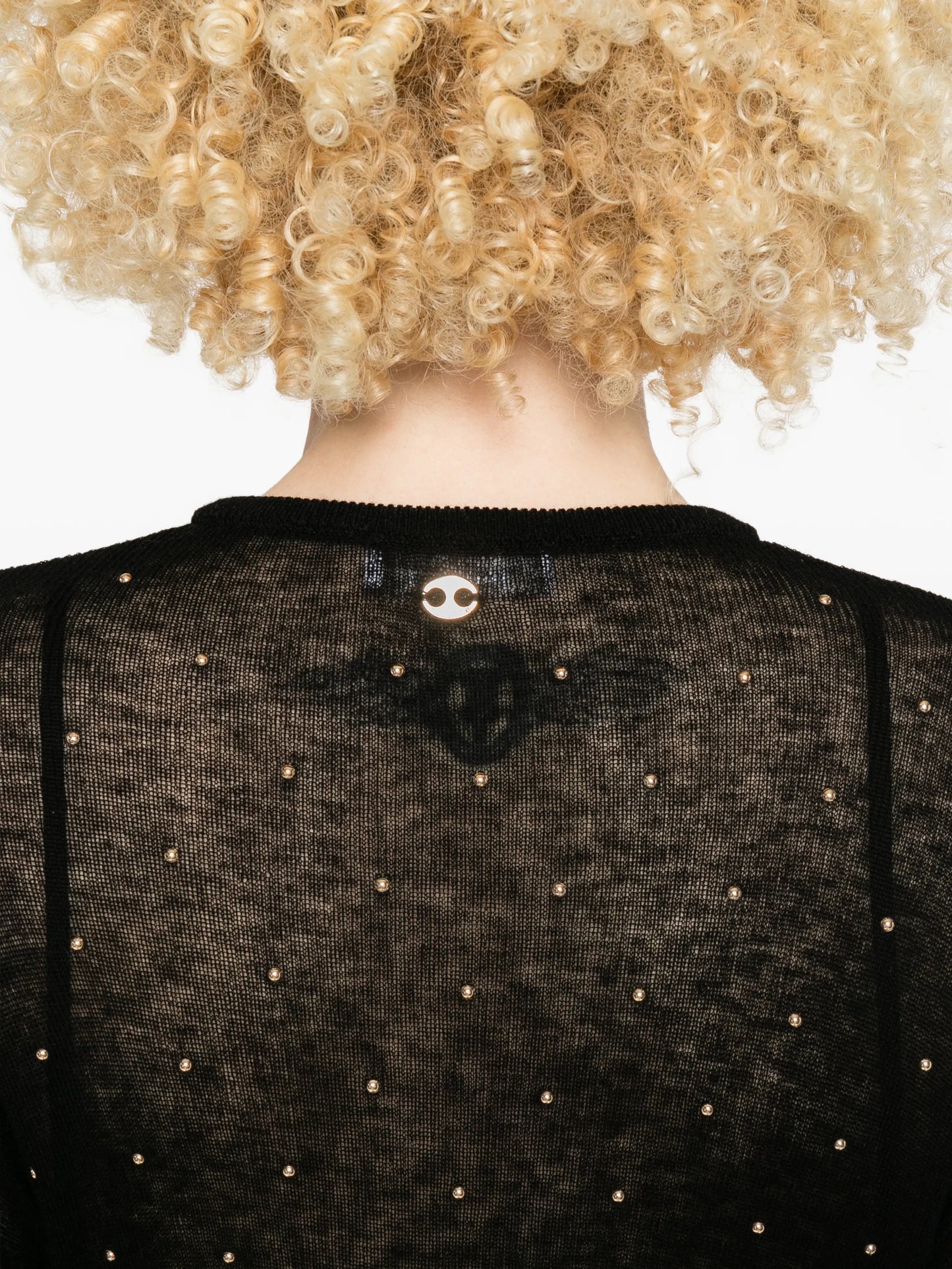 studded long-sleeve maxi dress