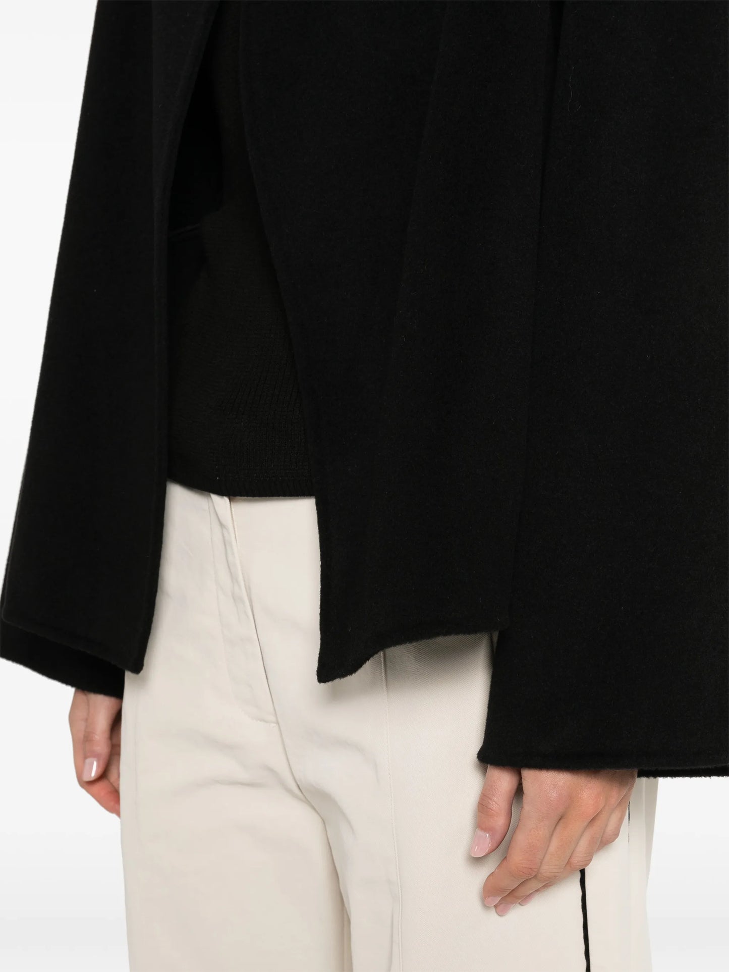 open-front short oversized coat