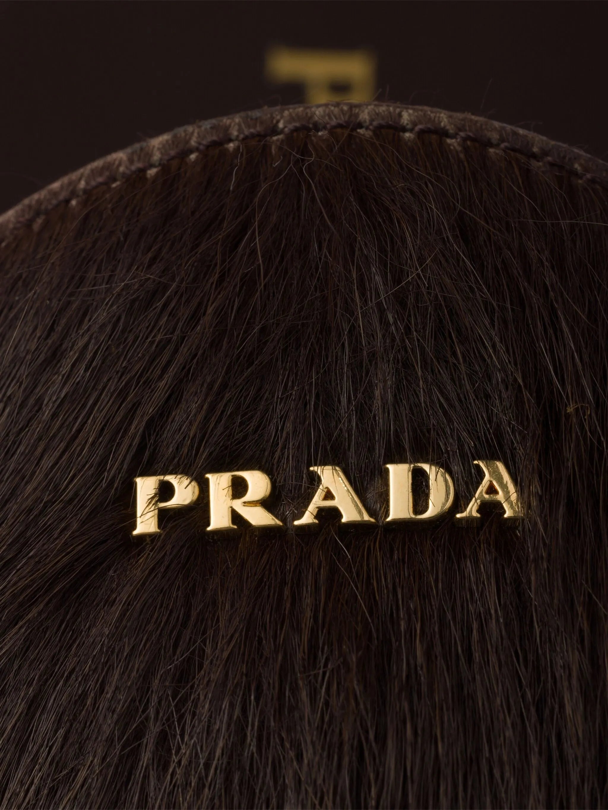 logo-plaque hair-calf mules