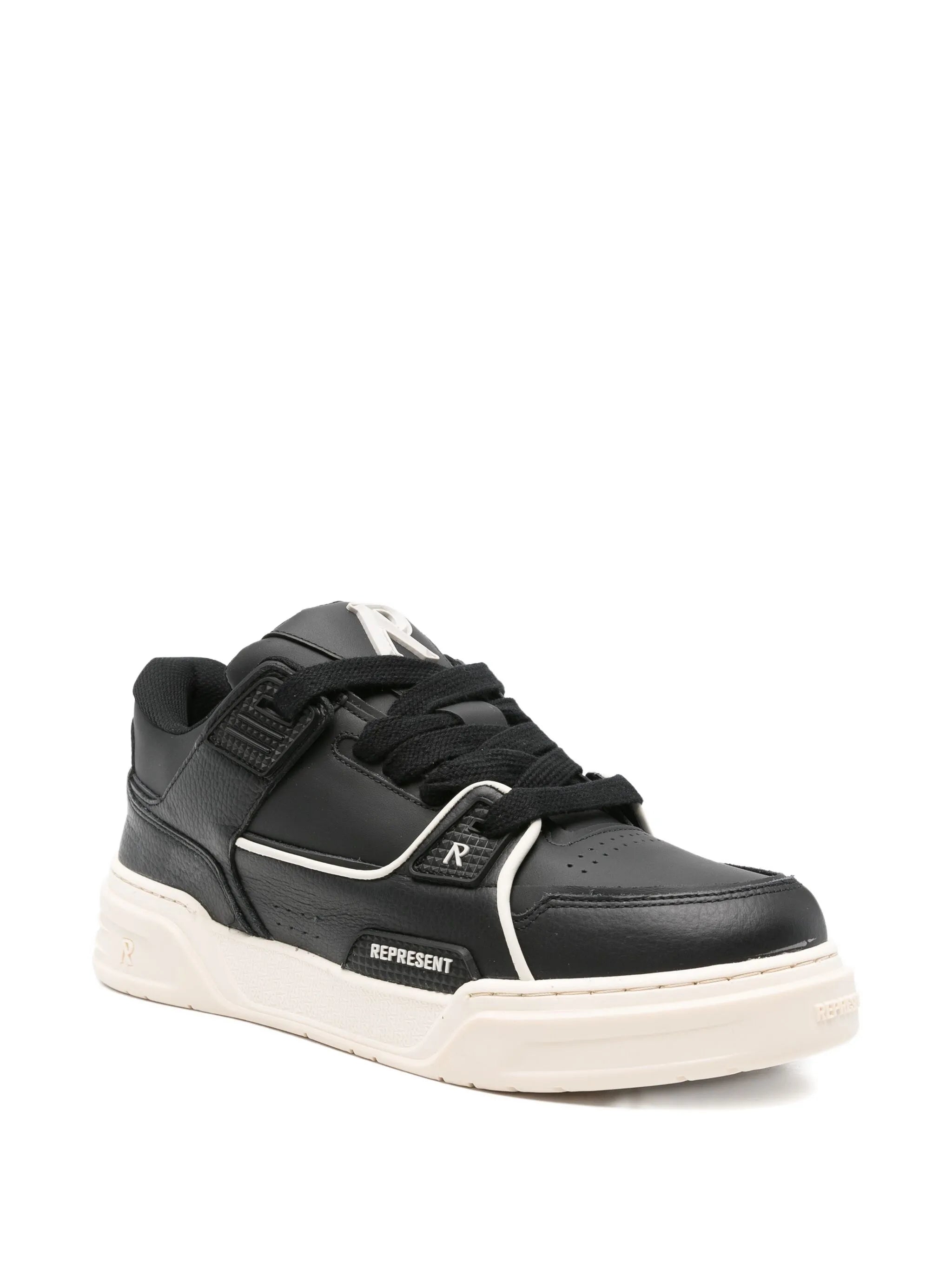 leather panelled low-tops sneakers