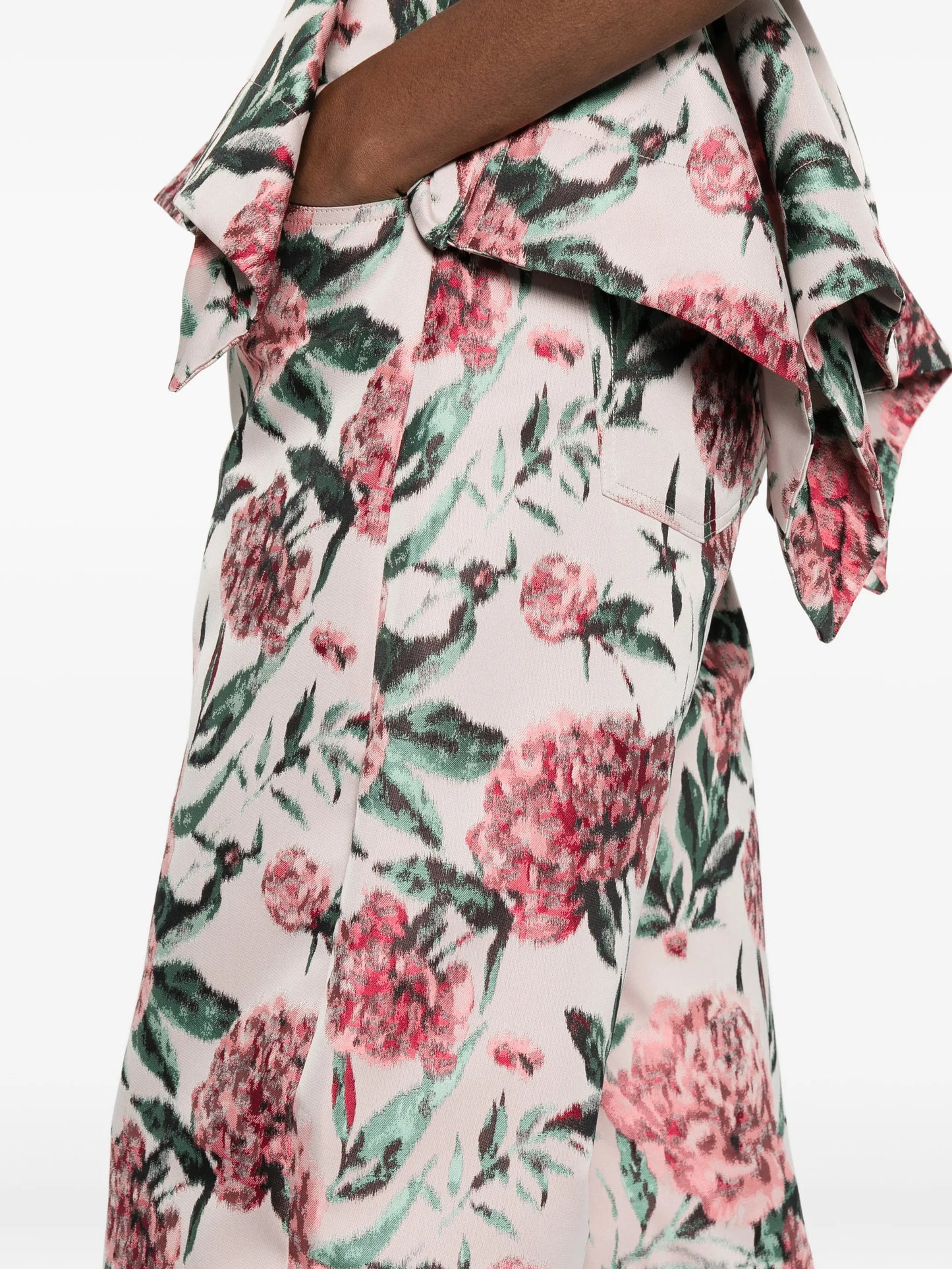 floral brocade trousers
