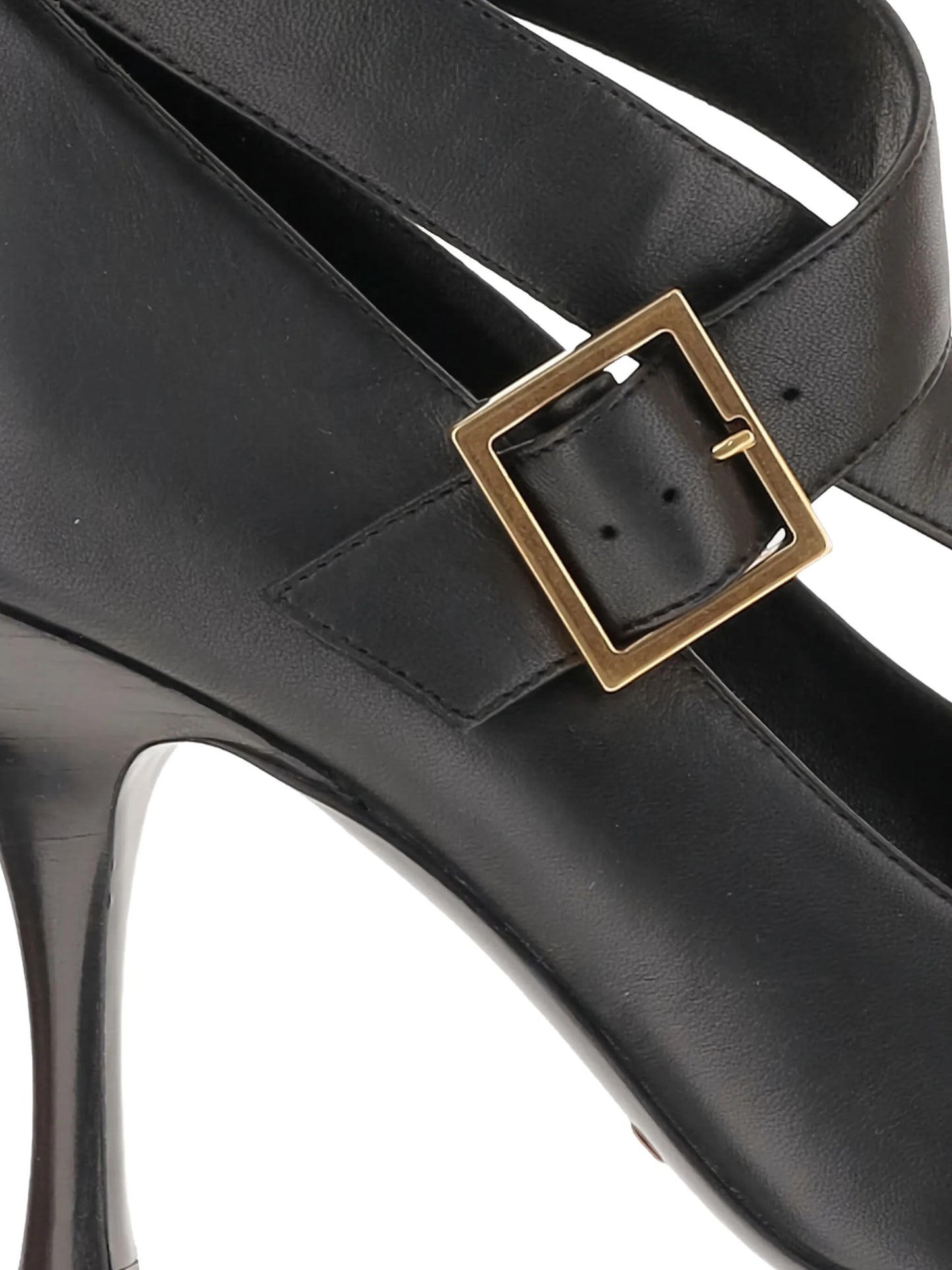 85mm leather heeled pumps