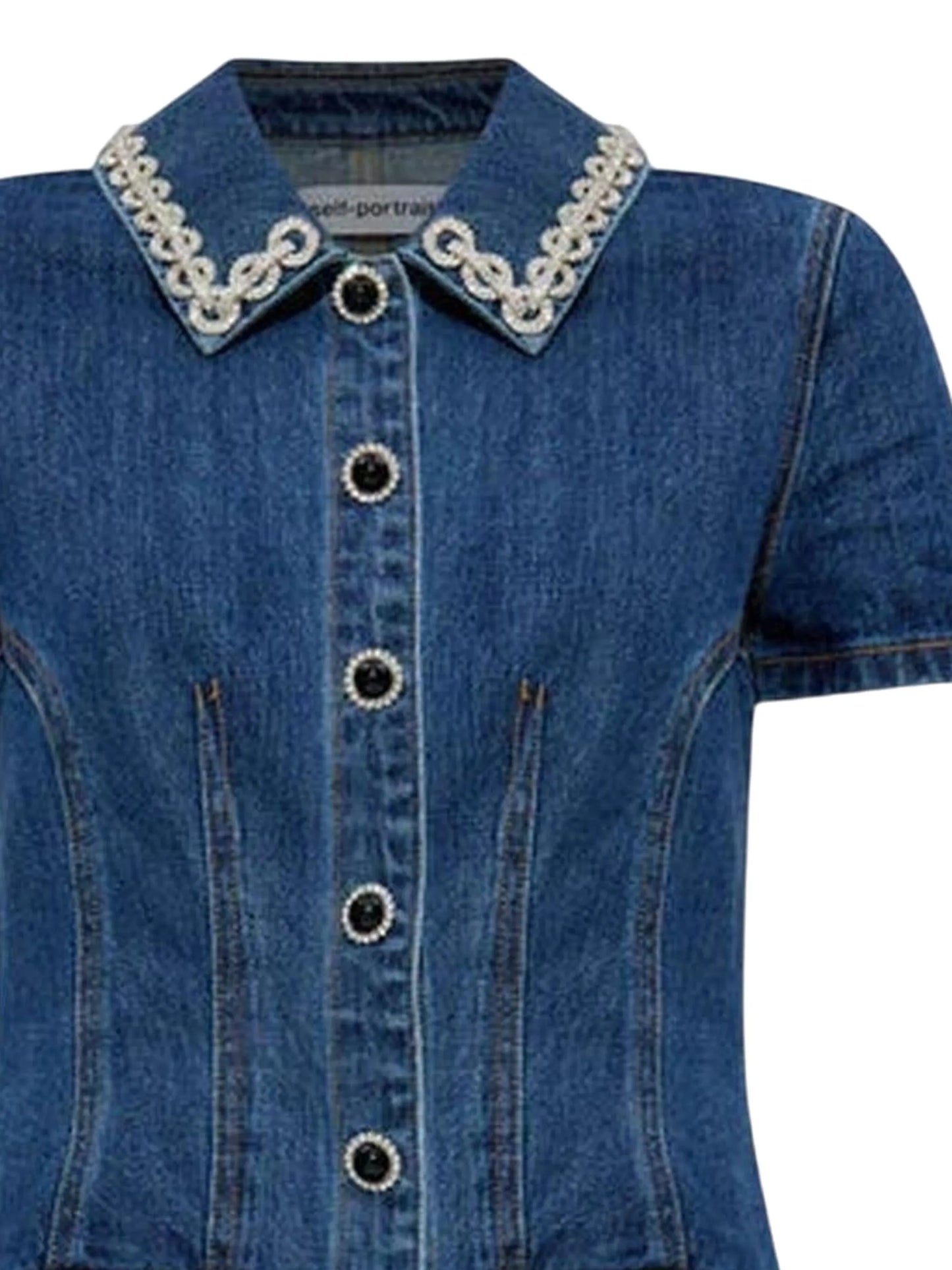 crystal-trimmed pocketed dress