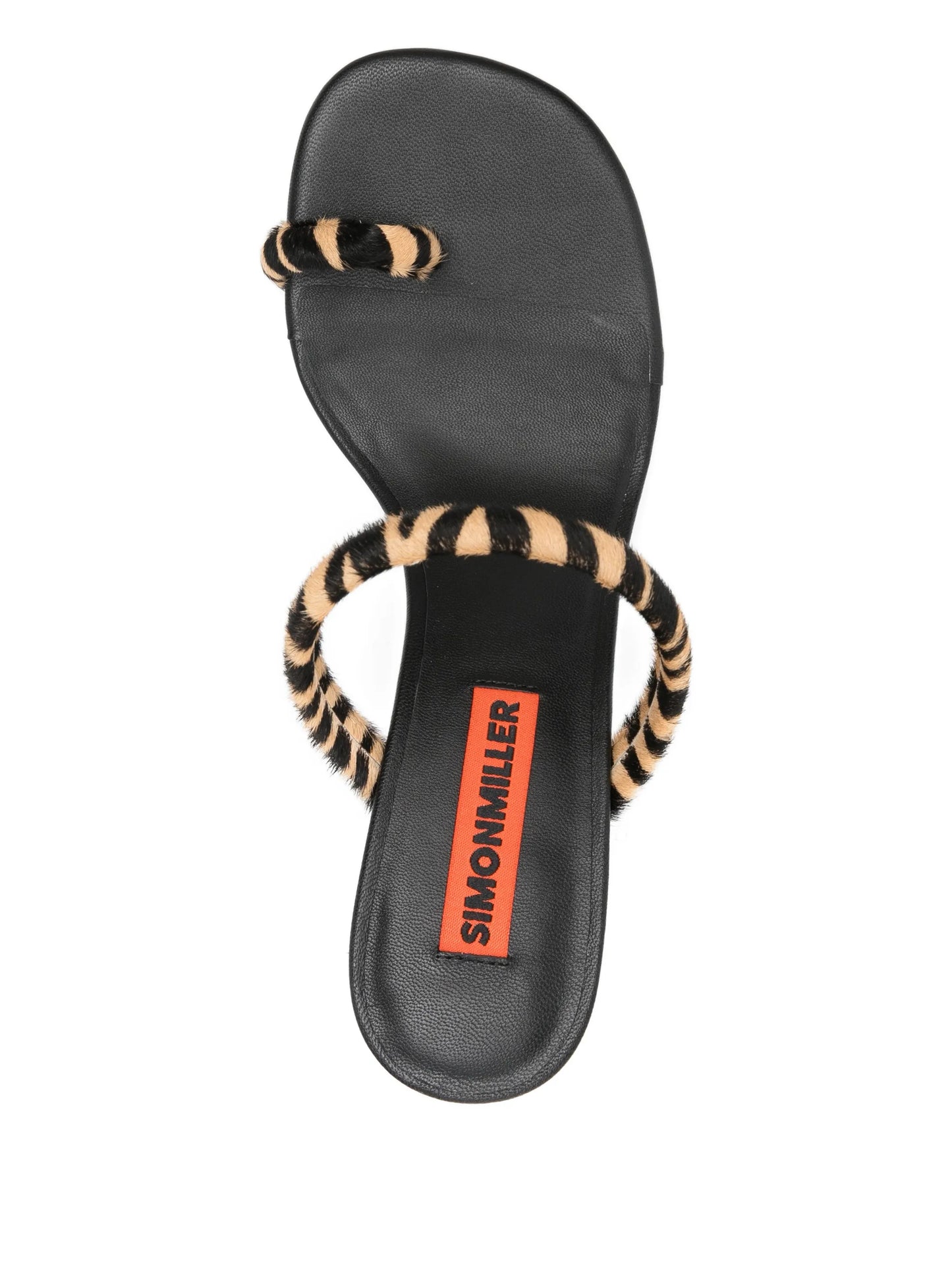 Pipe heel in brown zebra sandals