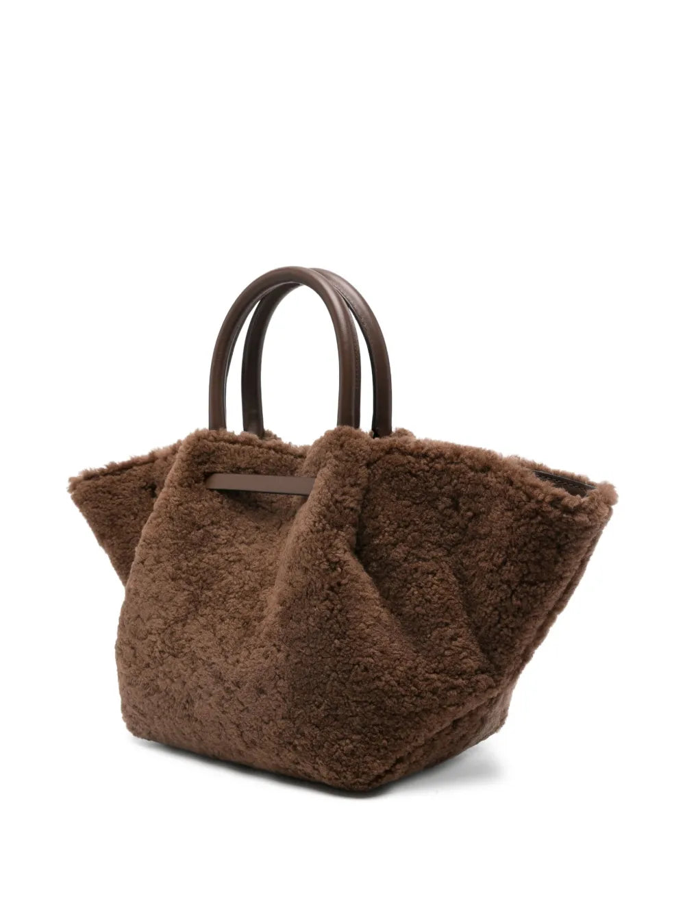shearling top-handle shoulder bag