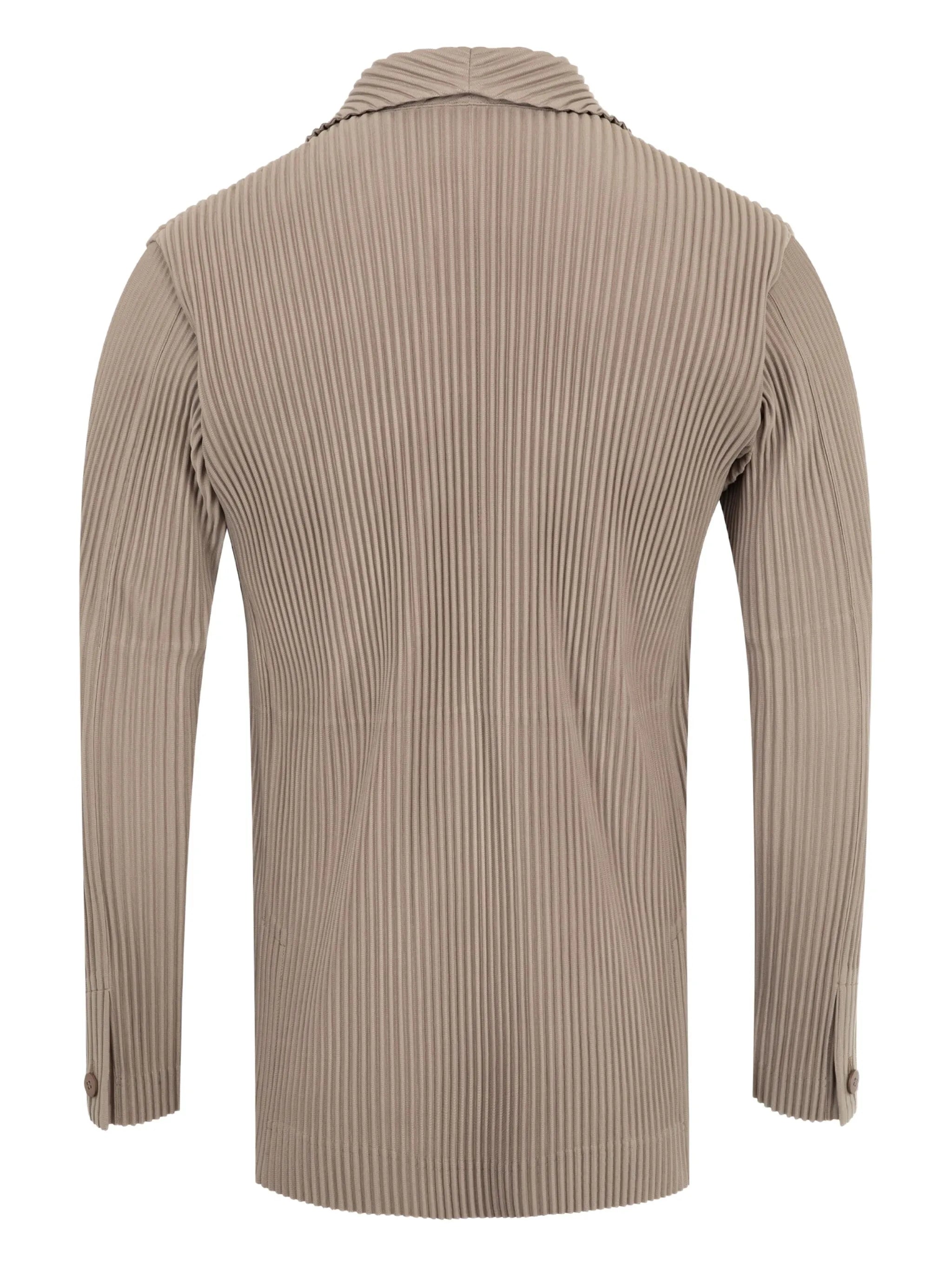 pleated double-breasted blazer
