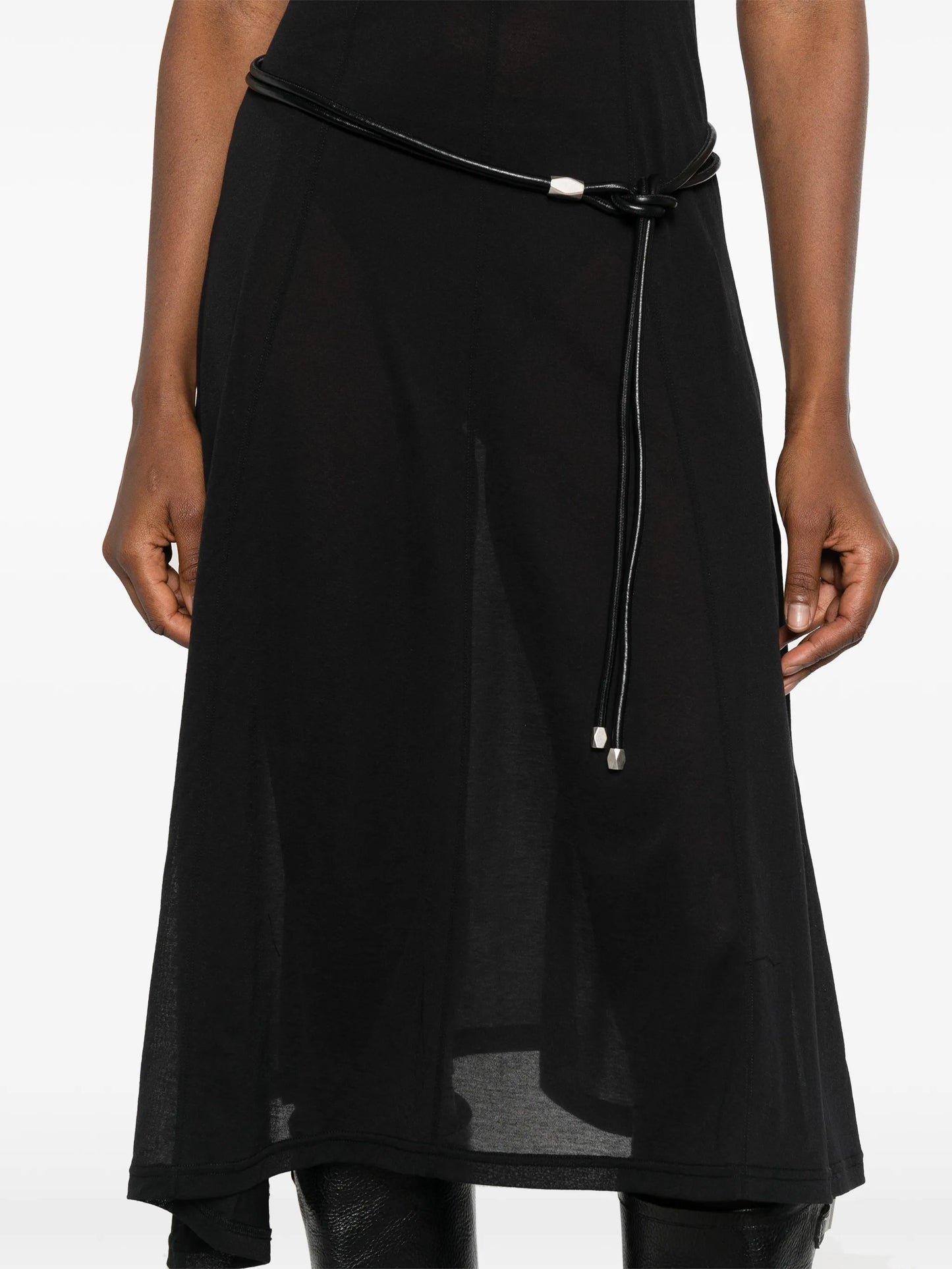 Ragged short-sleeves midi dress