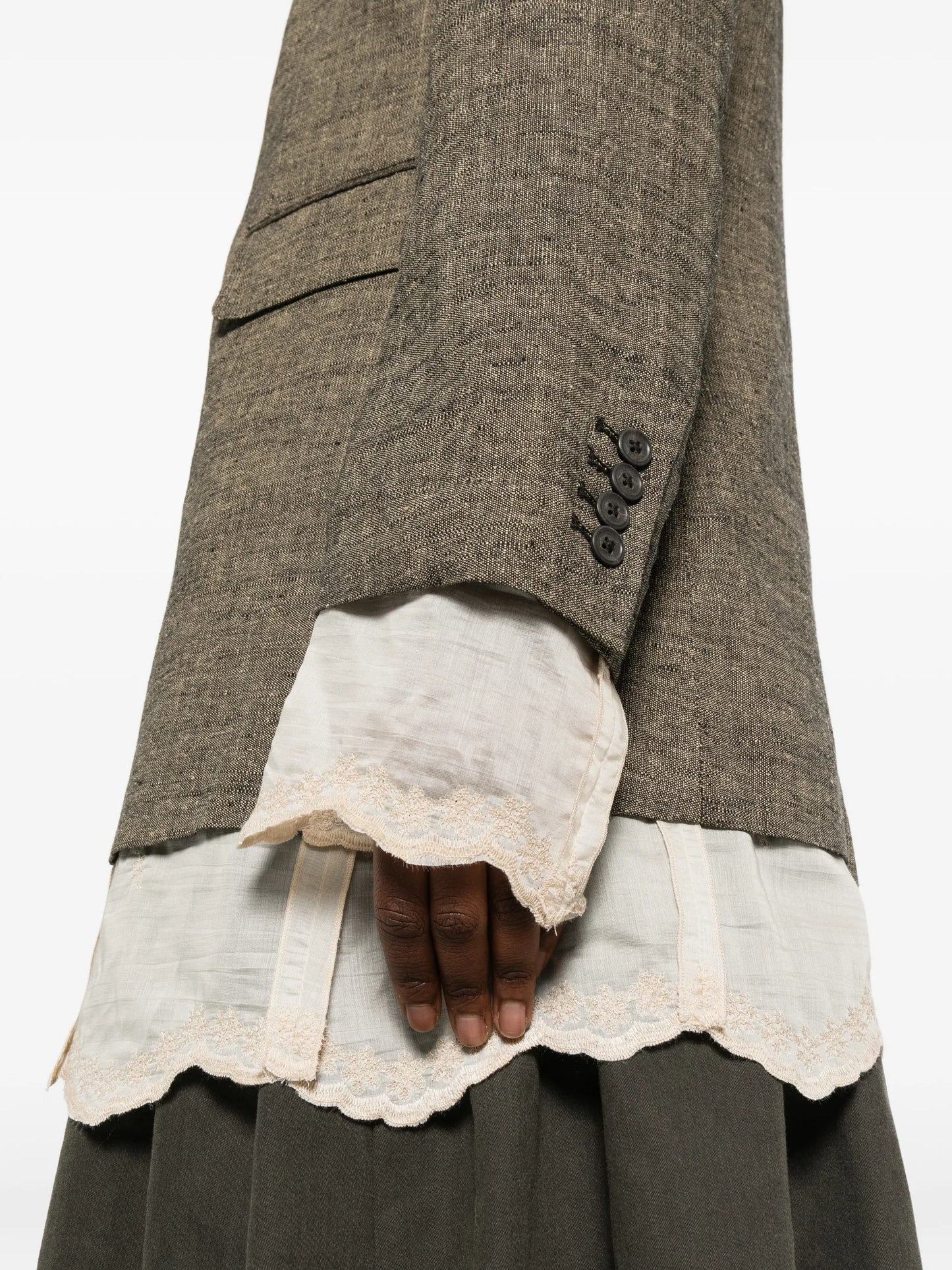 Drip lace-trim oversized blazer