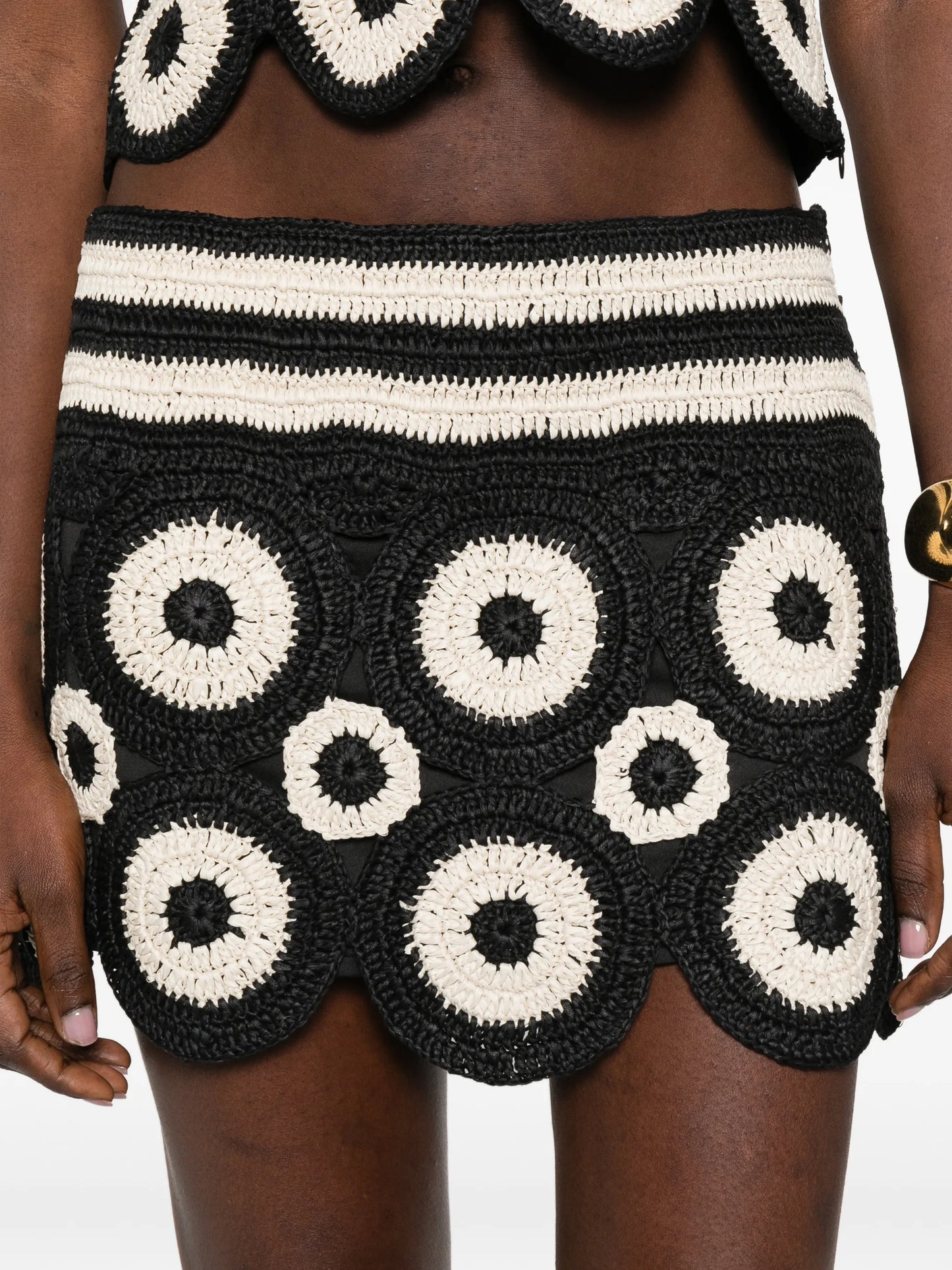 Beep Beep crochet mini skirt