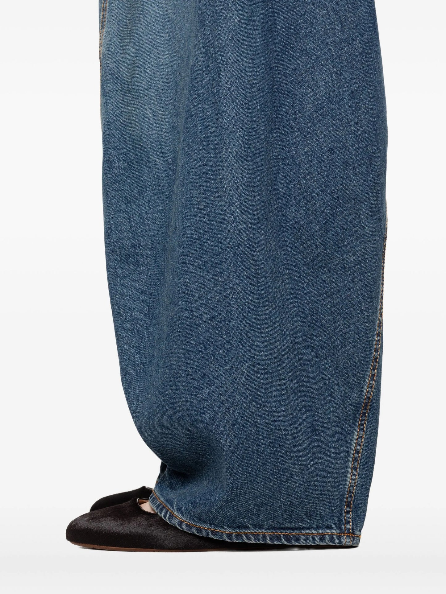 panelled denim trousers
