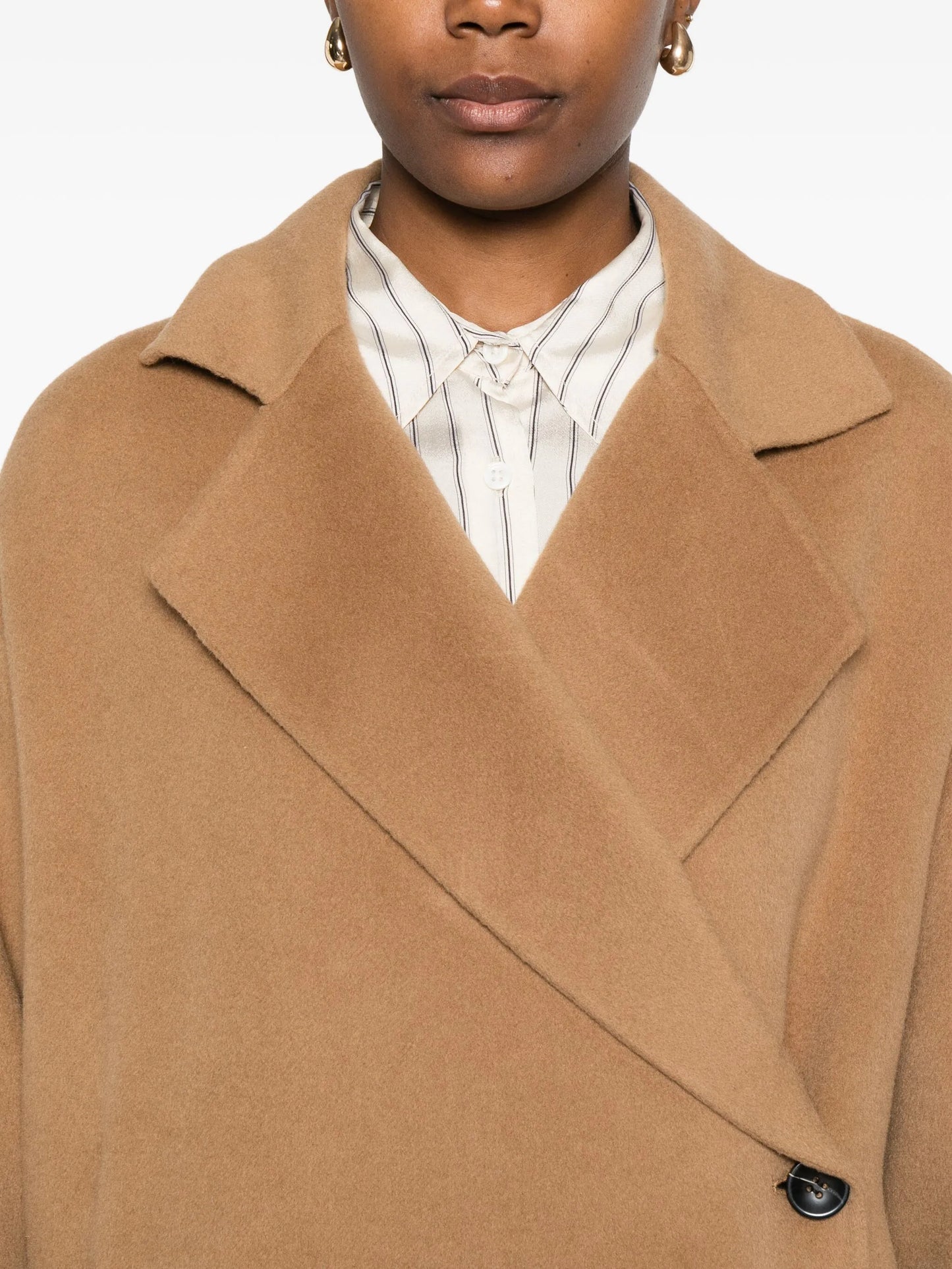 double-breasted patch-pocket coat