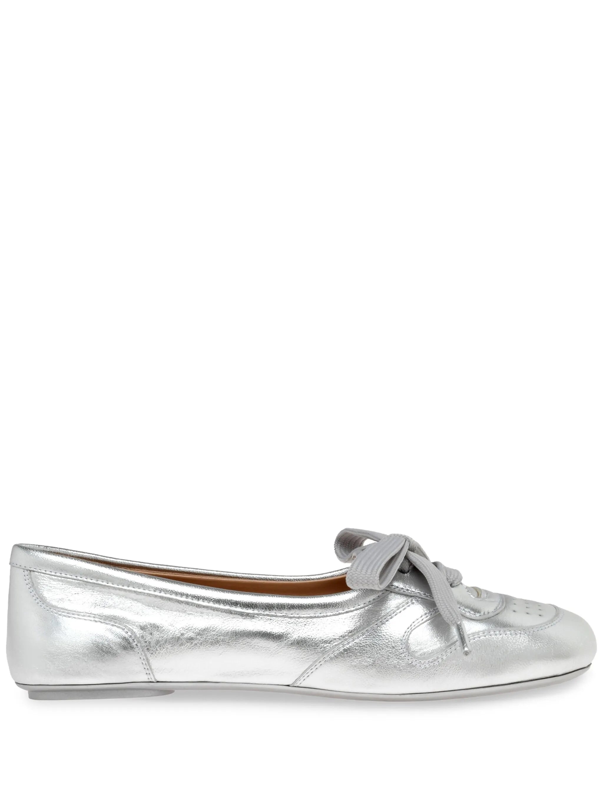 lace-up perforated ballet flats