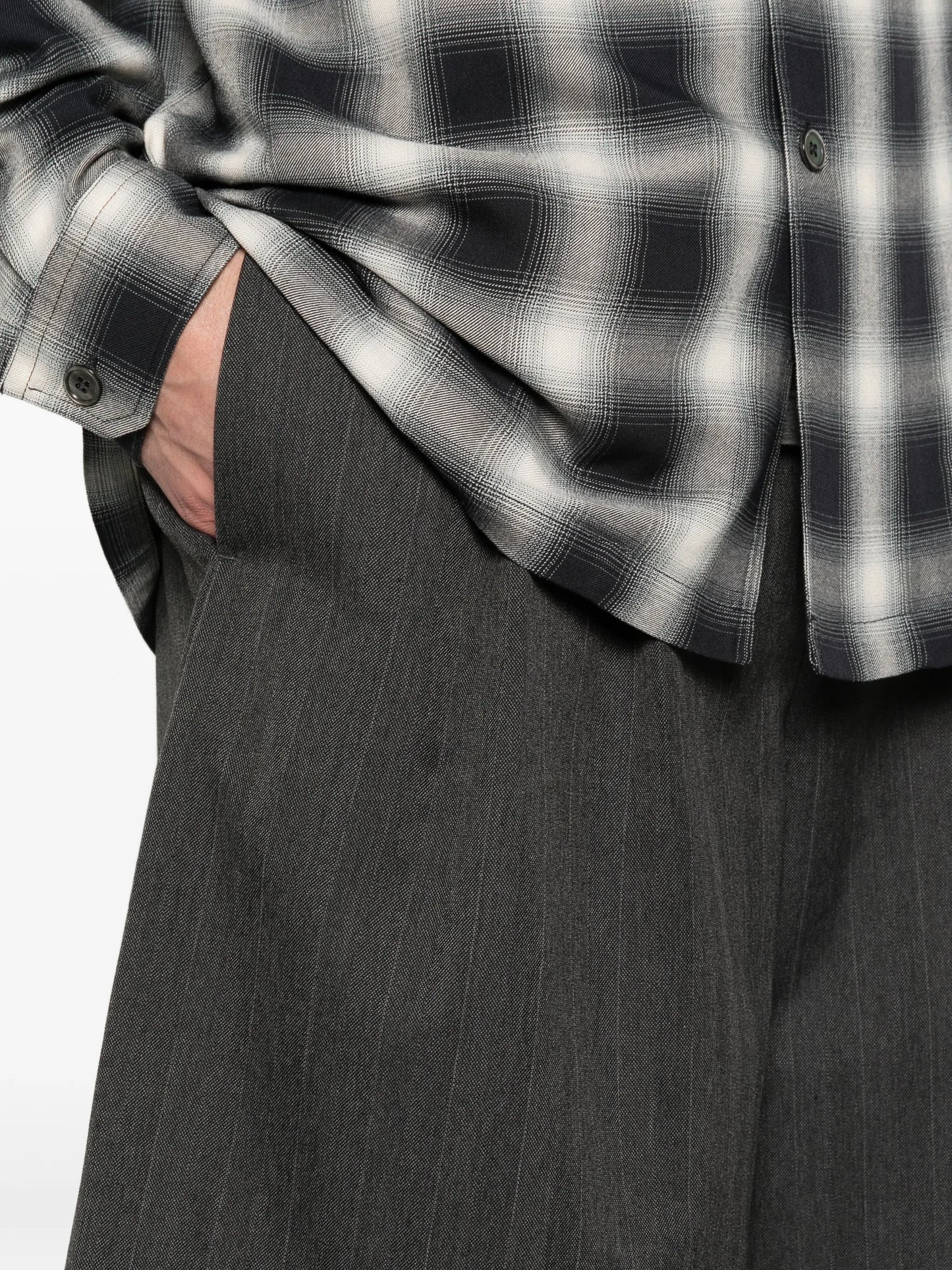 Split pinstripe shorts