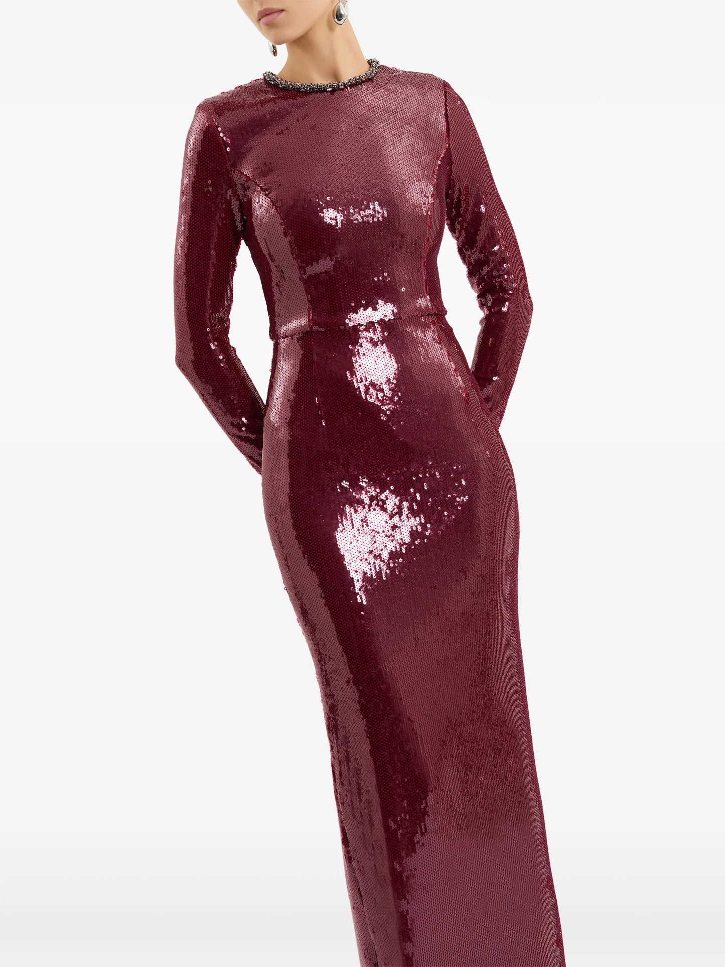 Nero sequin-embellished maxi dress