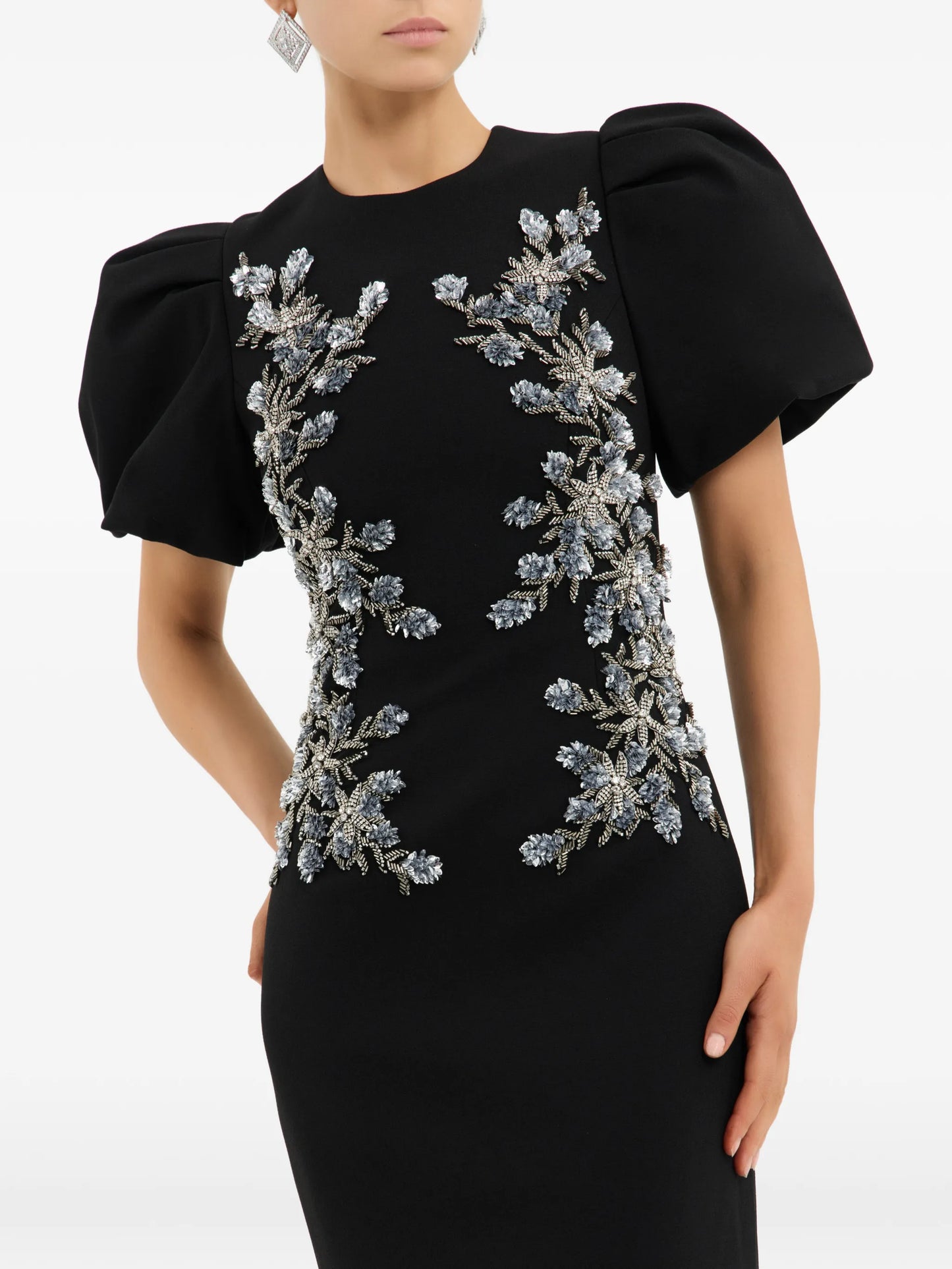 Zephyr puff-sleeve maxi dress