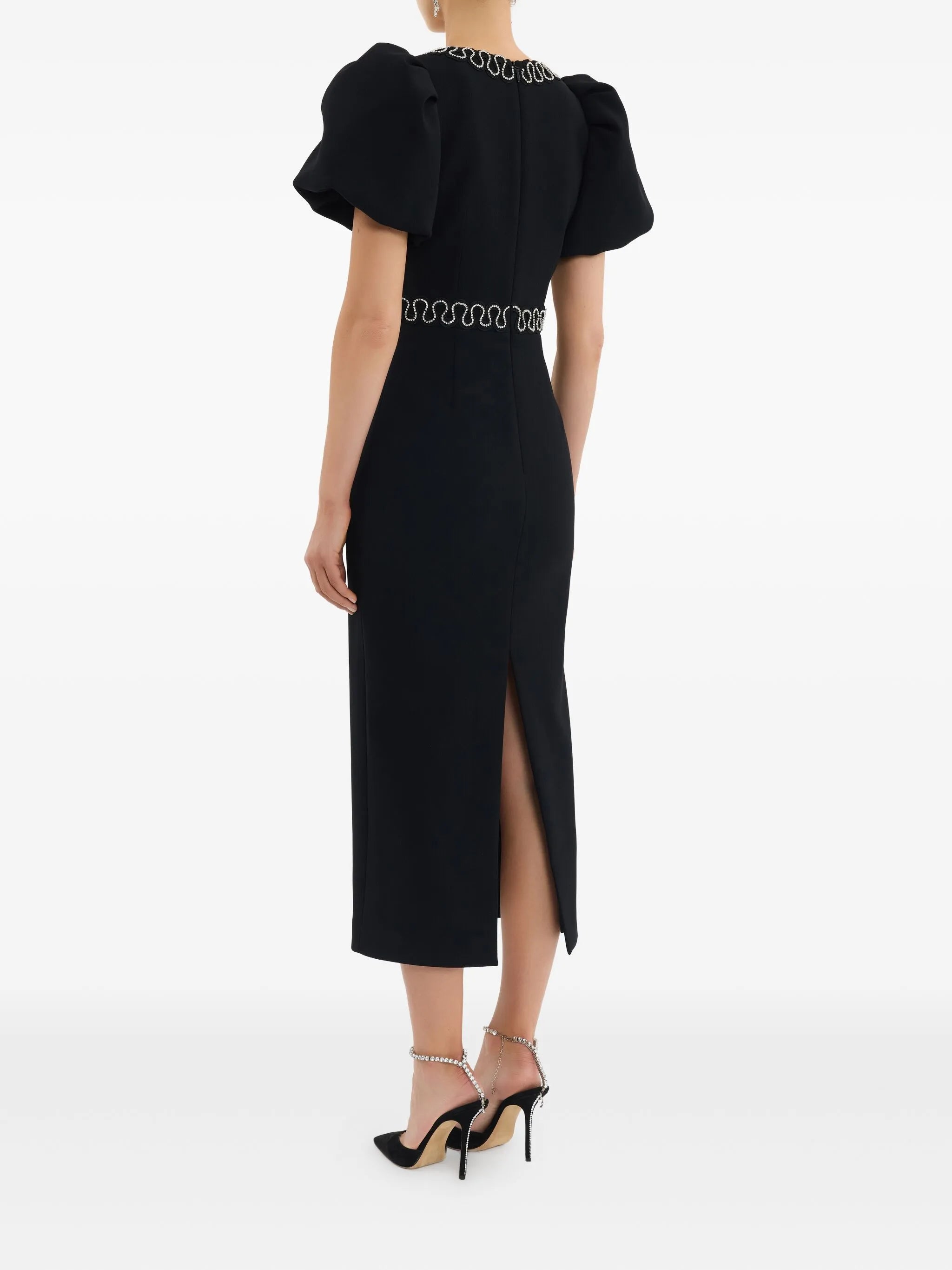 Nyx puff-sleeve midi dress