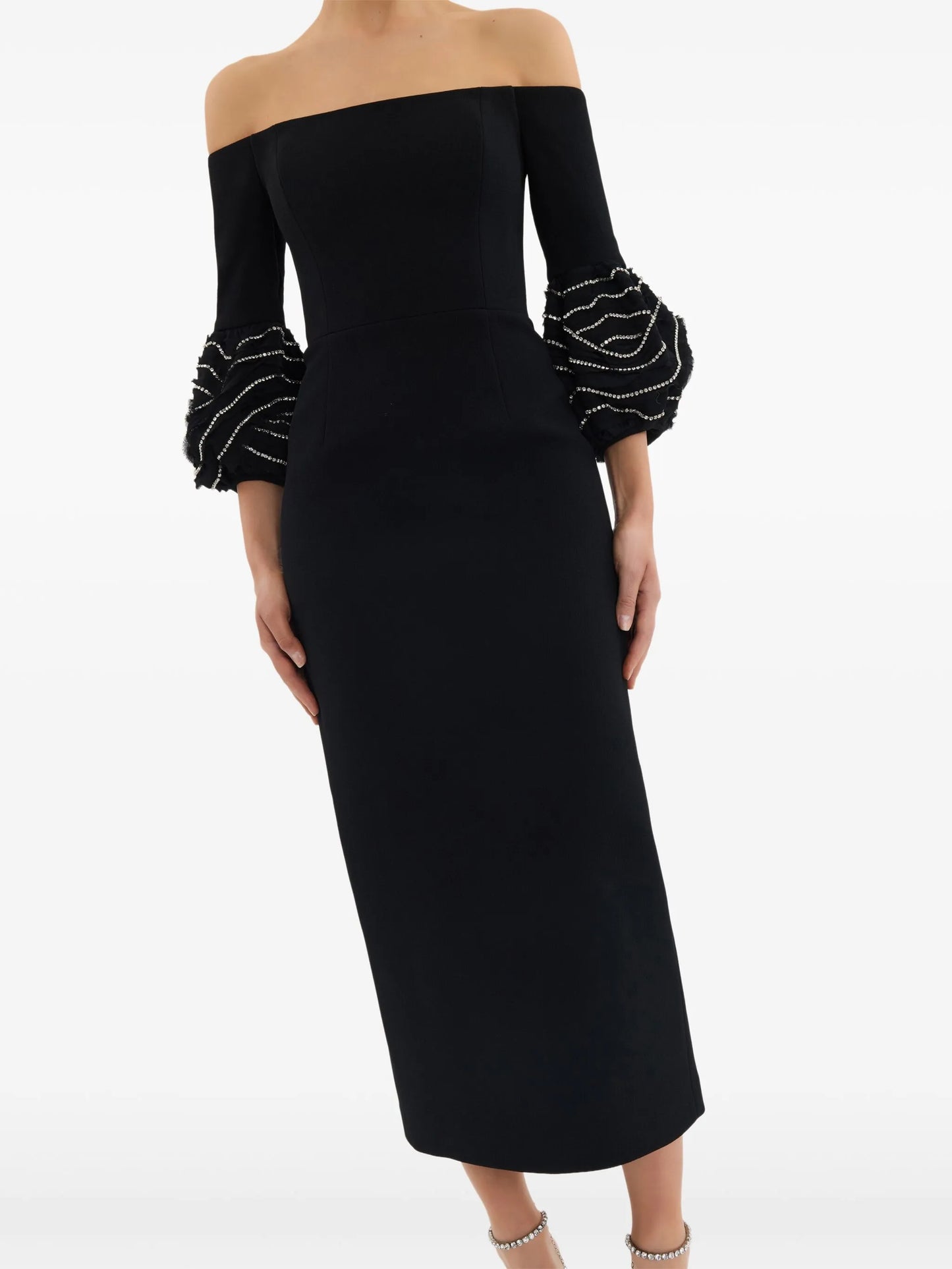 Bellatrix off shoulder ruffled midi dress