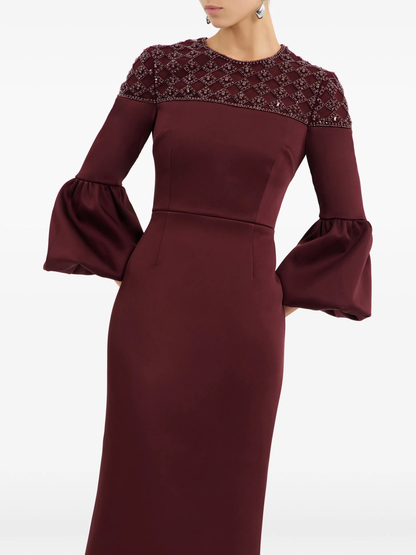Alora embellished bell-sleeve maxi dress