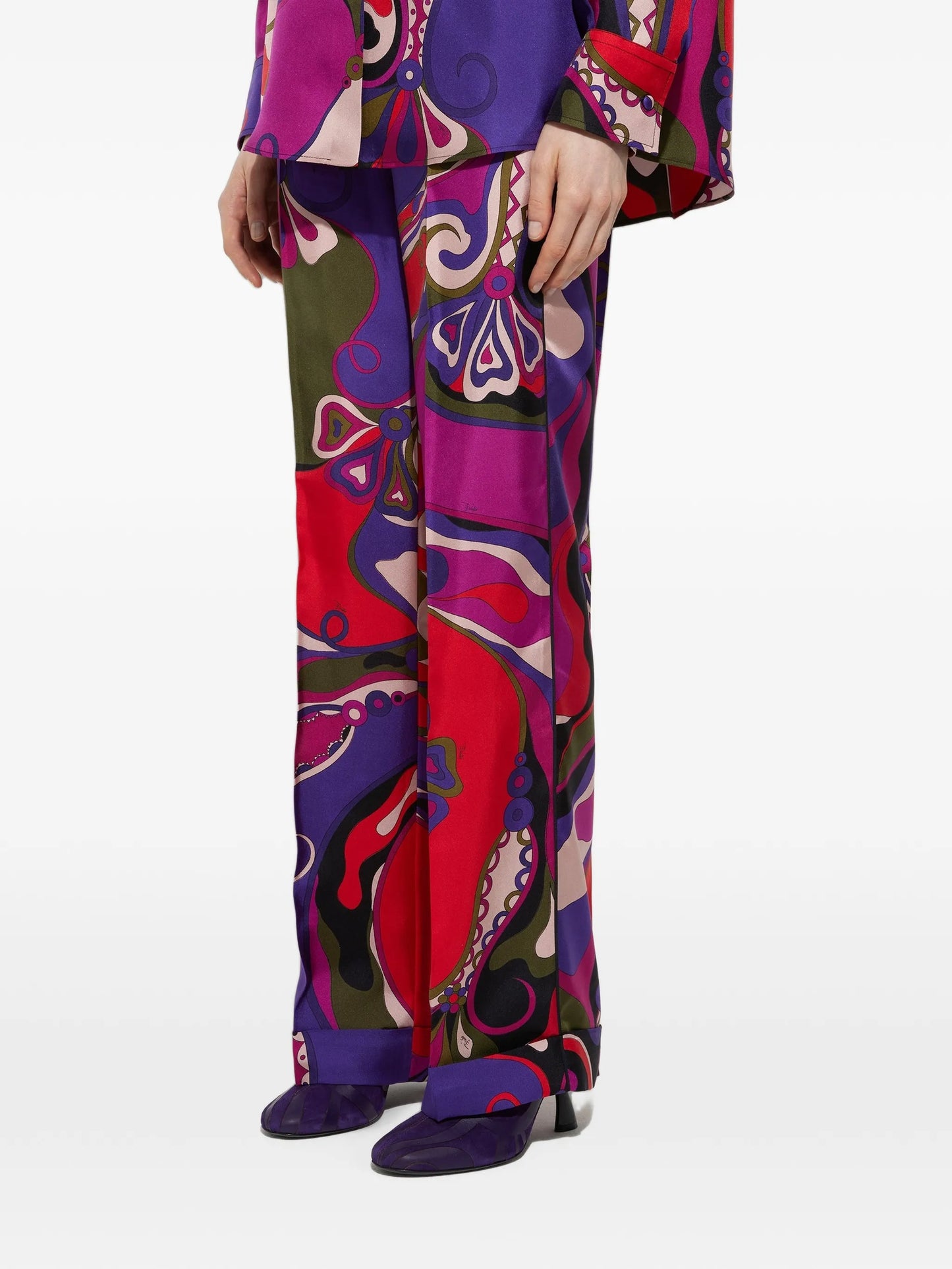 Orchidee-print pajama trousers