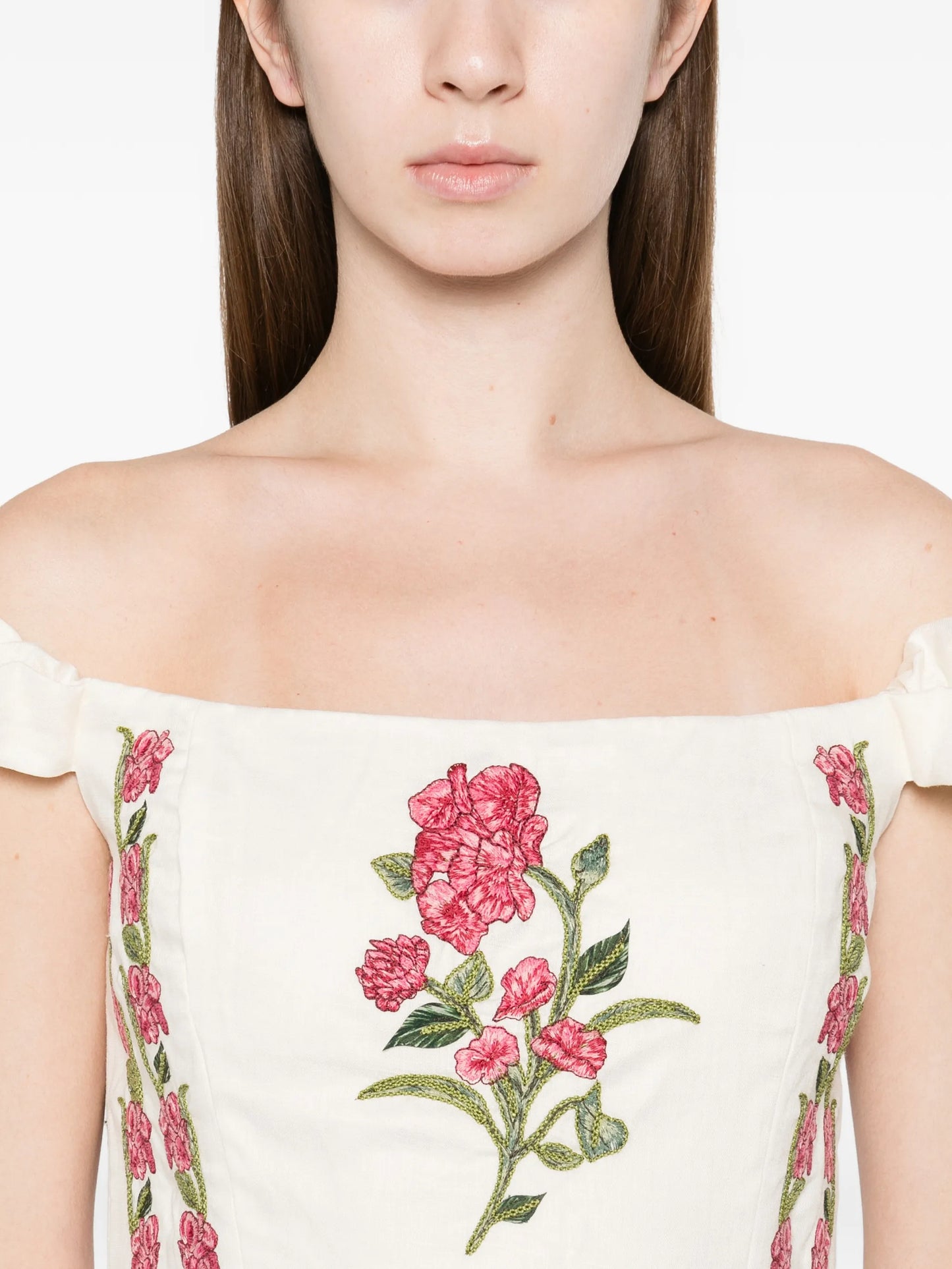 Siembra Quebrada floral-pattern off-shoulder dress
