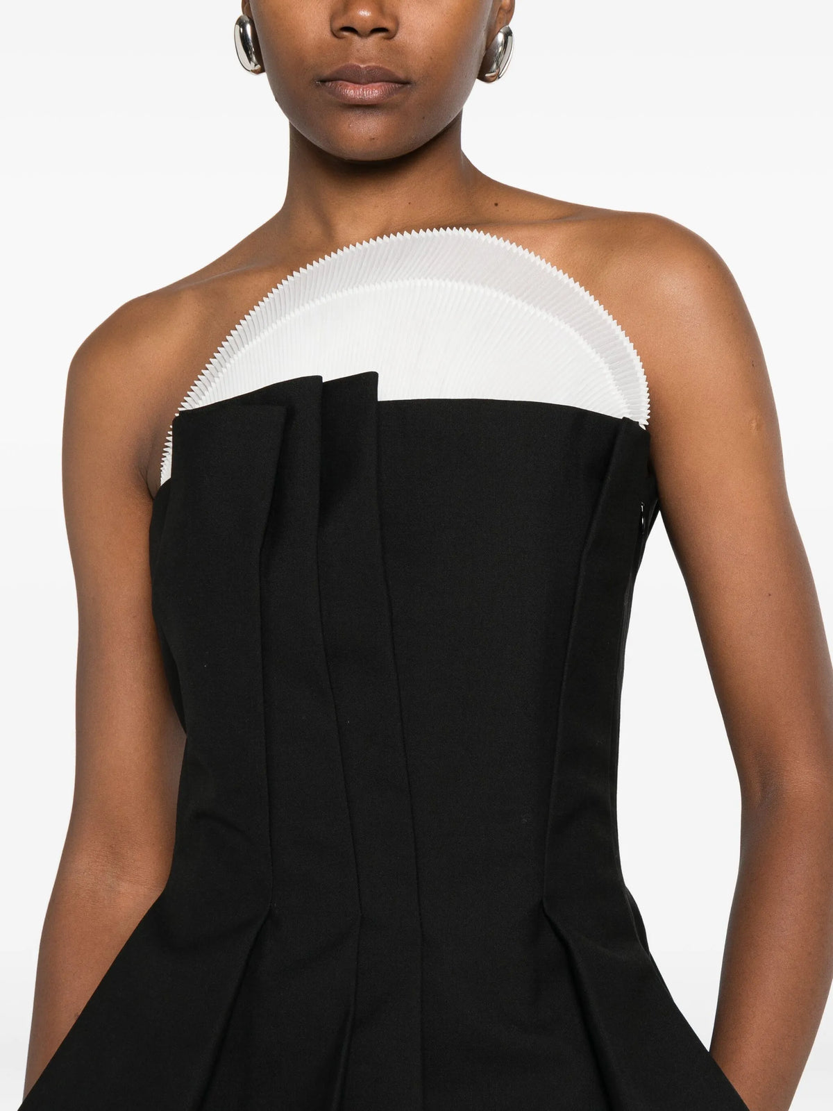 pleated bustier top