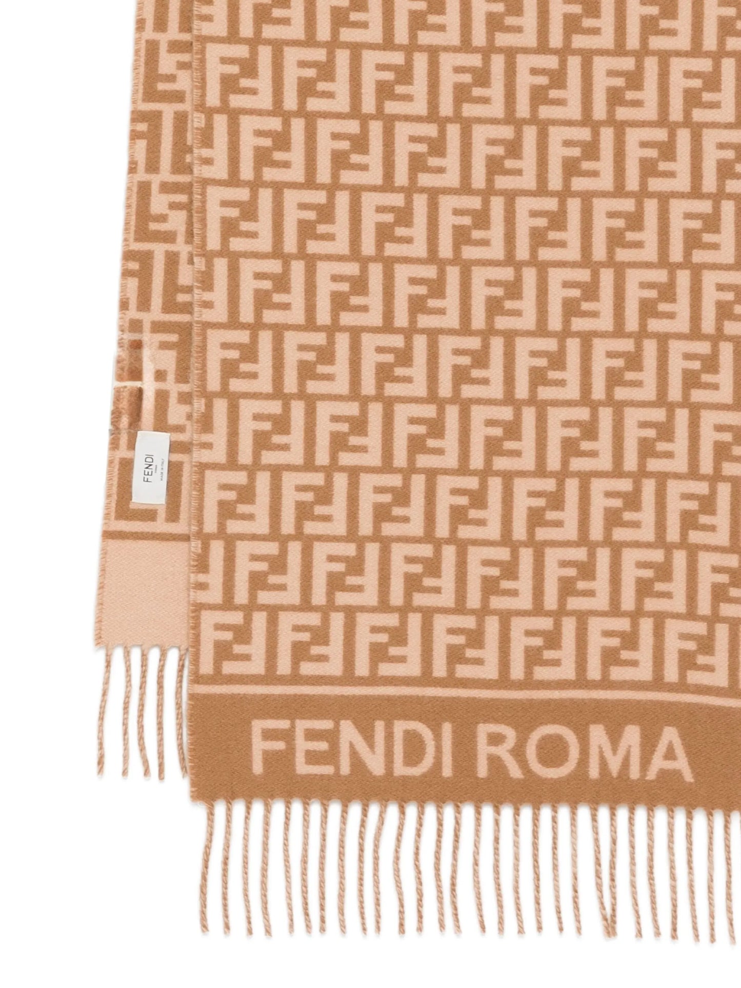 logo-detail fringed scarf