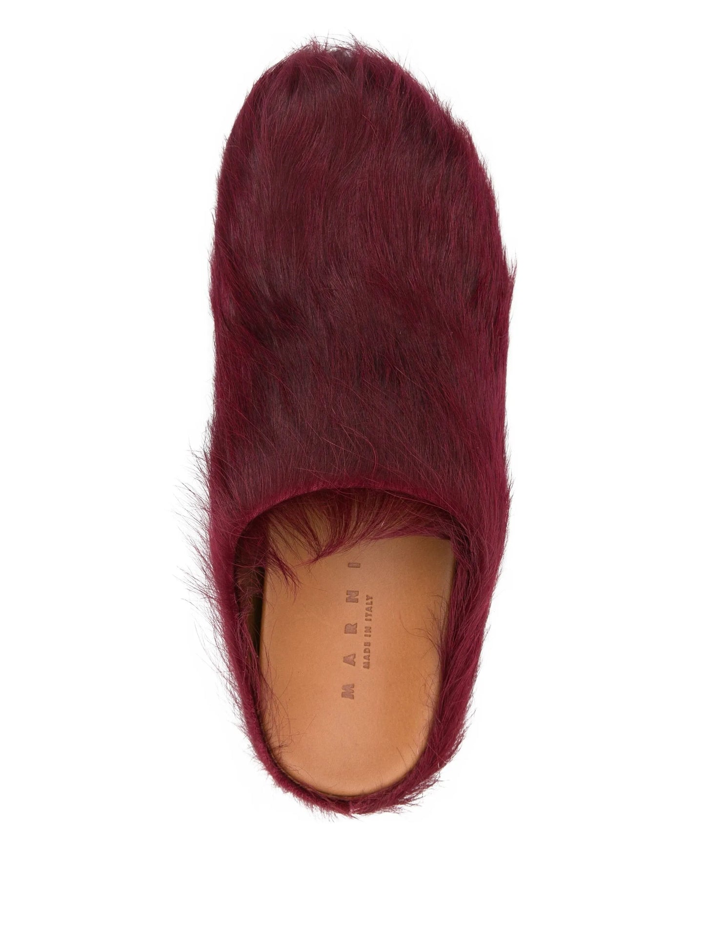 long-hair calfskin Fussbett sabots