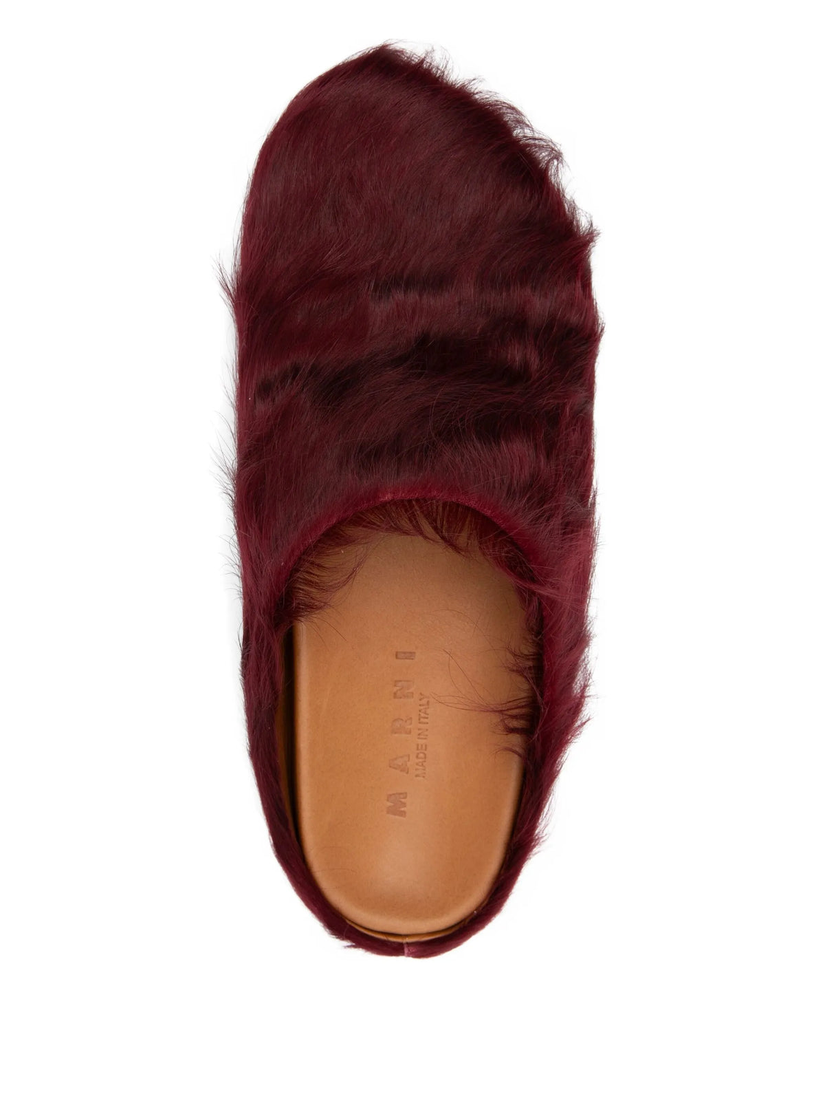 long hair calfskin Fussbett sabots