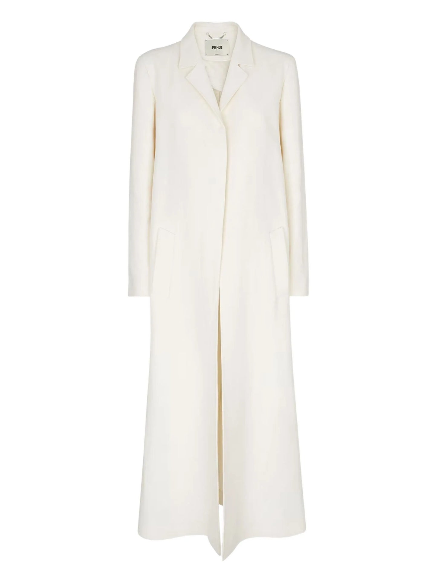 linen single-breasted coat