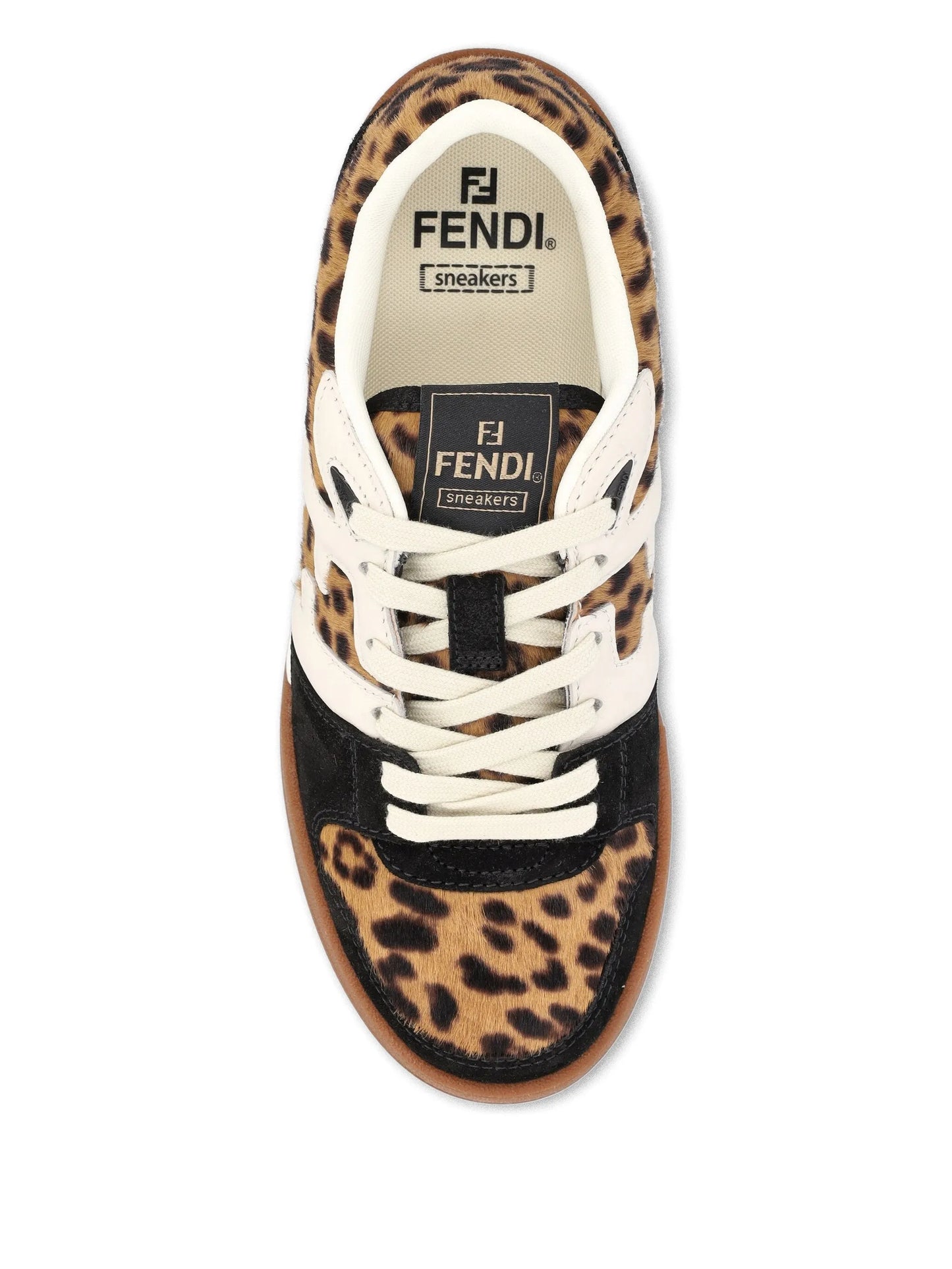 Match leopard-print leather sneakers
