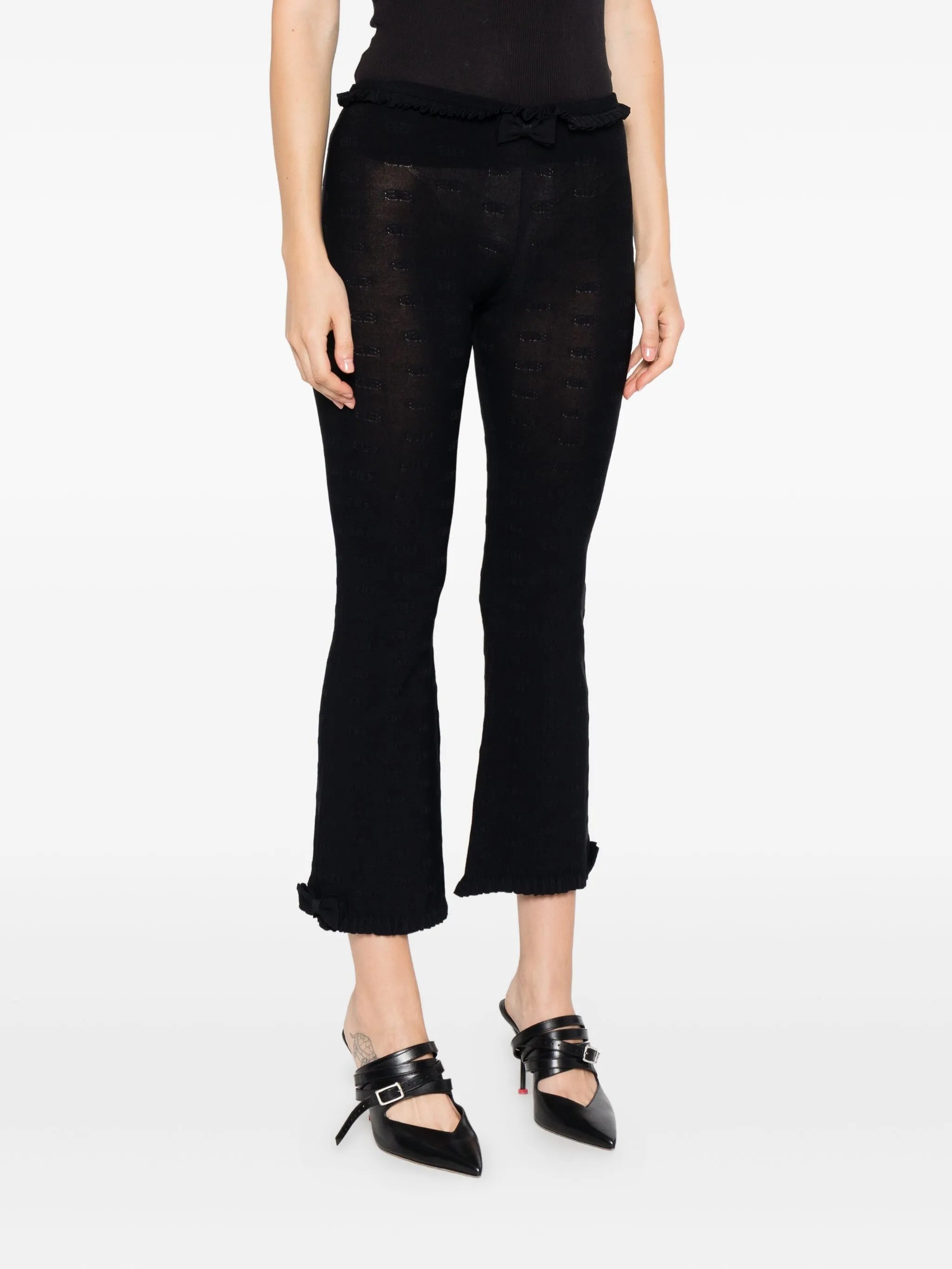 bow ruffled trousers