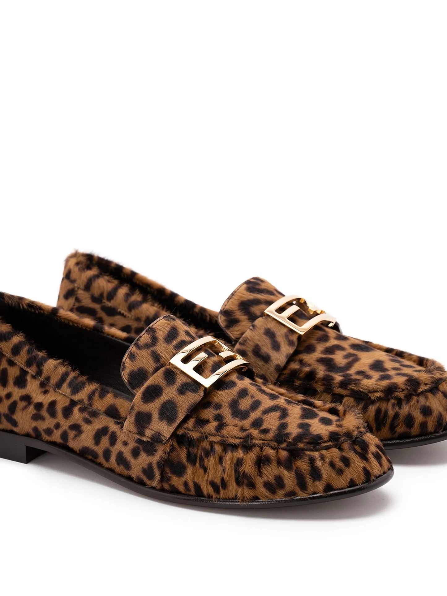 leopard-print logo-detail loafers