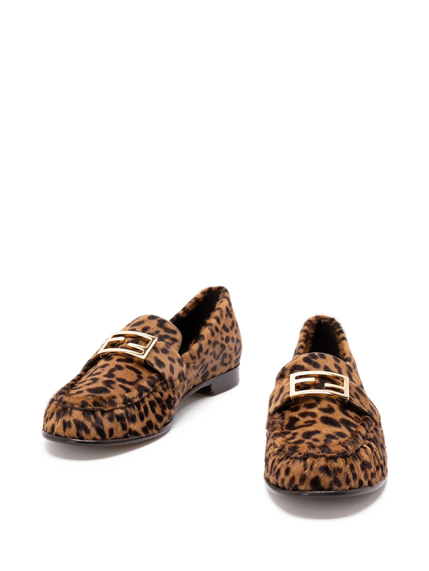 leopard-print logo-detail loafers