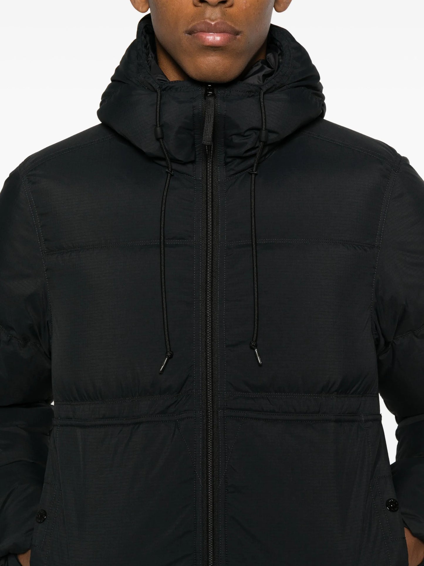 hooded quilted puffer jacket