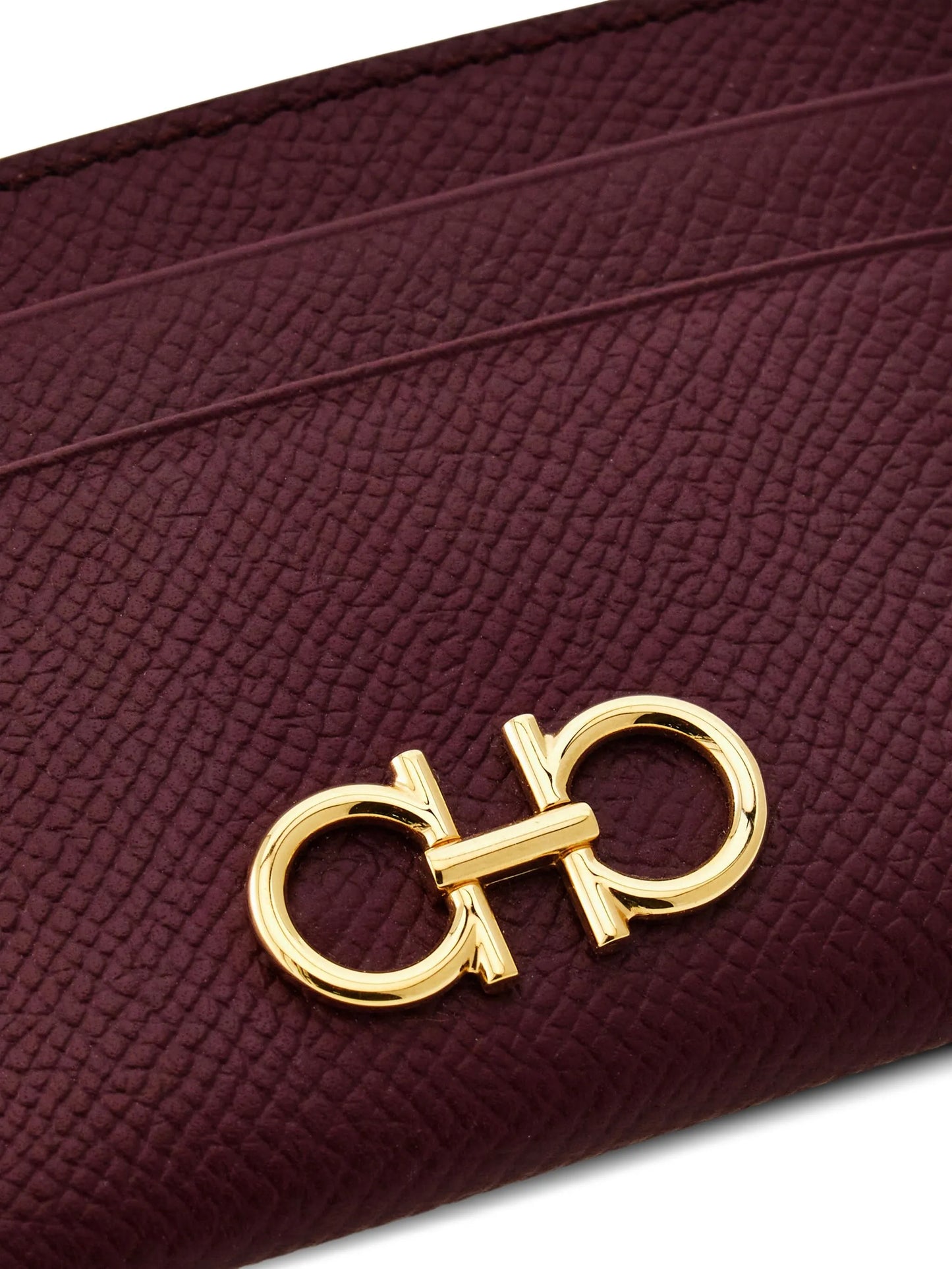 Gancini leather card holder