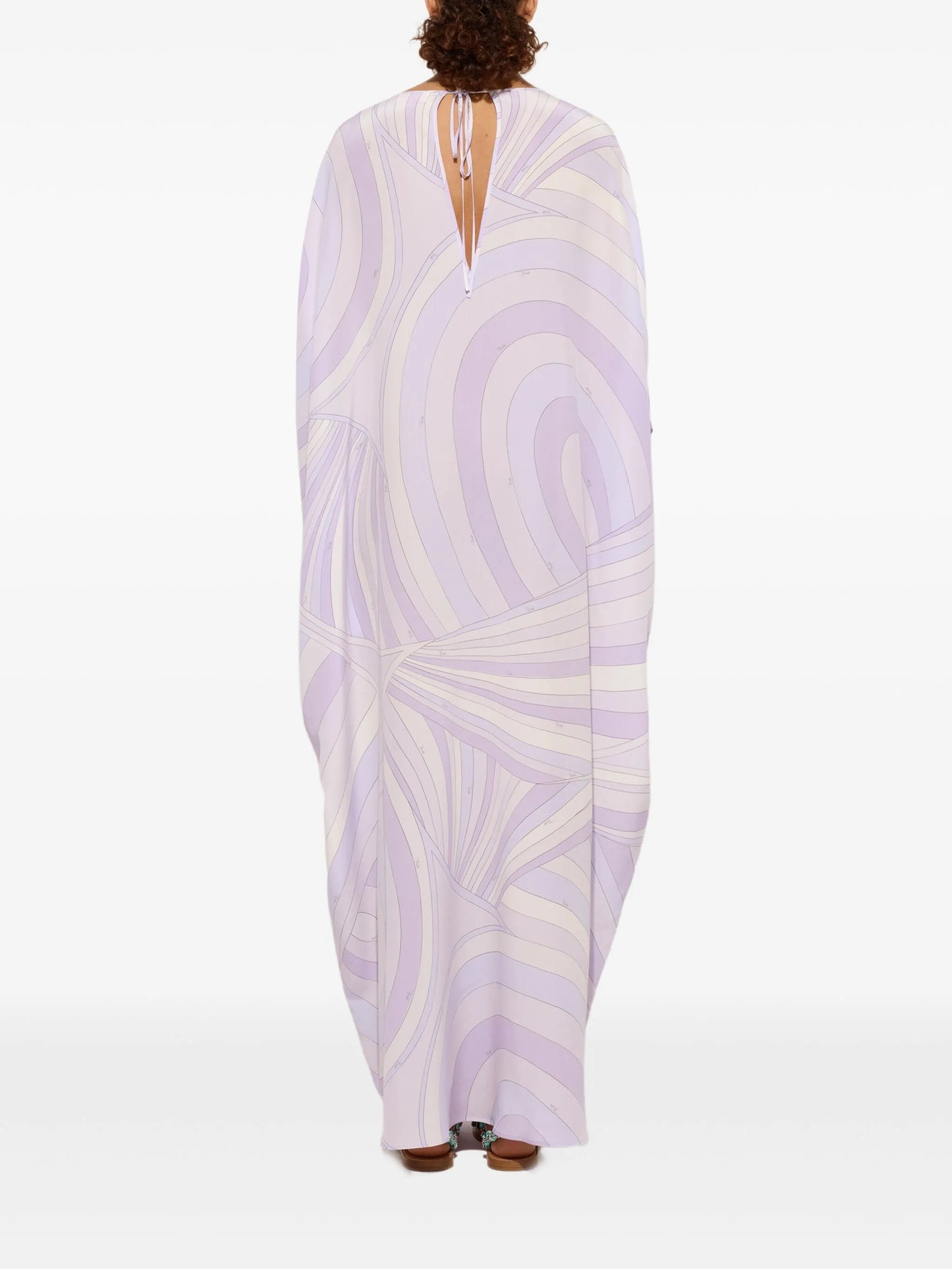 wave-print kaftan