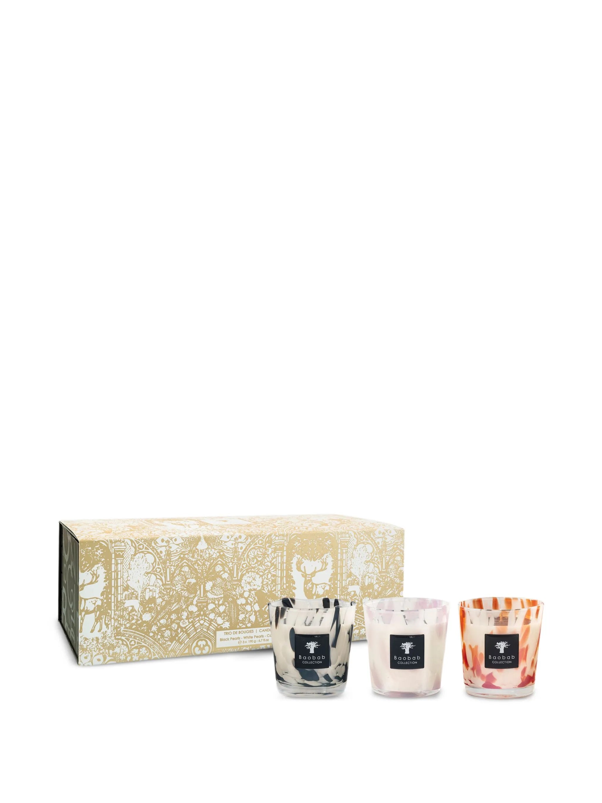 Pearls Trio candles (set of three)