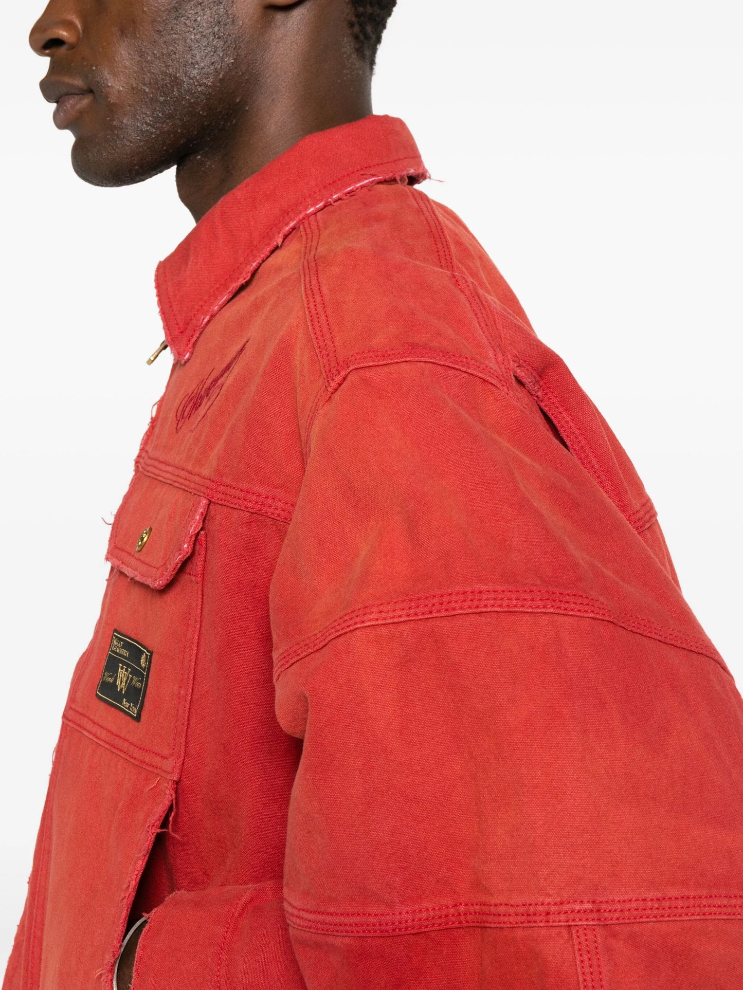 logo-detail piping jacket